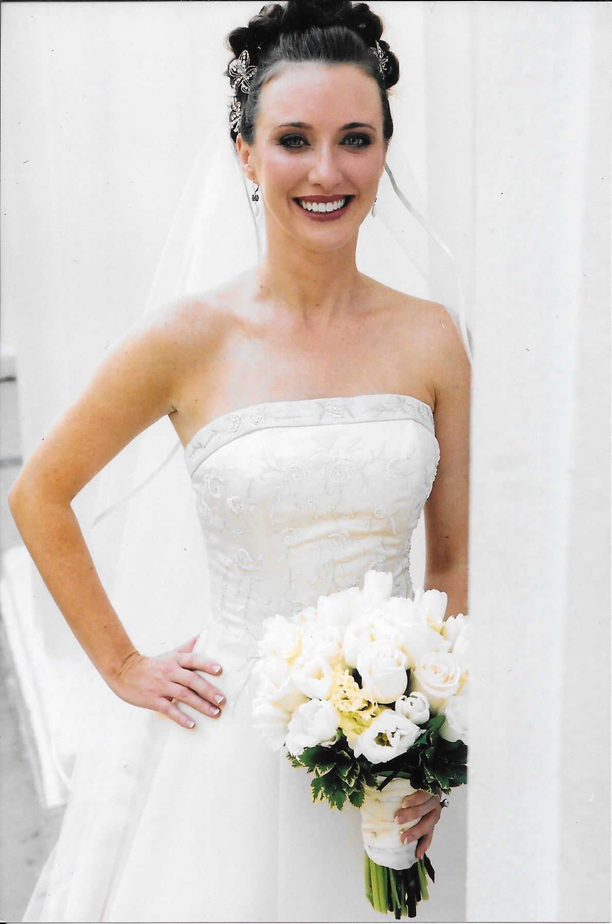 Beautiful White Flowers with A Beautiful White Dress