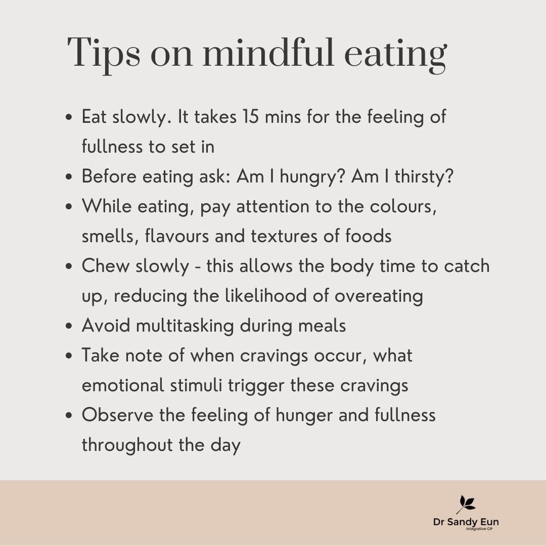 Mindful eating is bringing awareness to the food and drink we put into our body.  How do we do this? Here are some simple tips.
