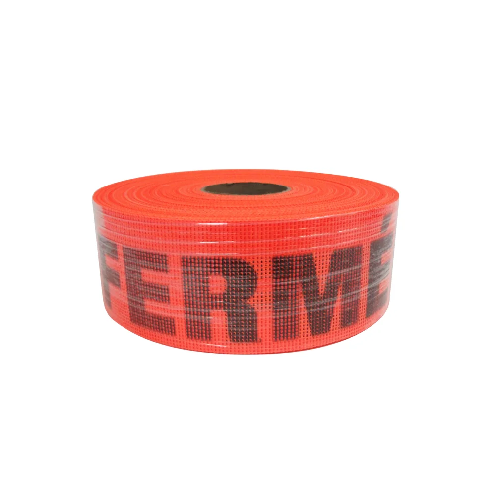Ruban treillis pvc orange ''Fermé'' 150'