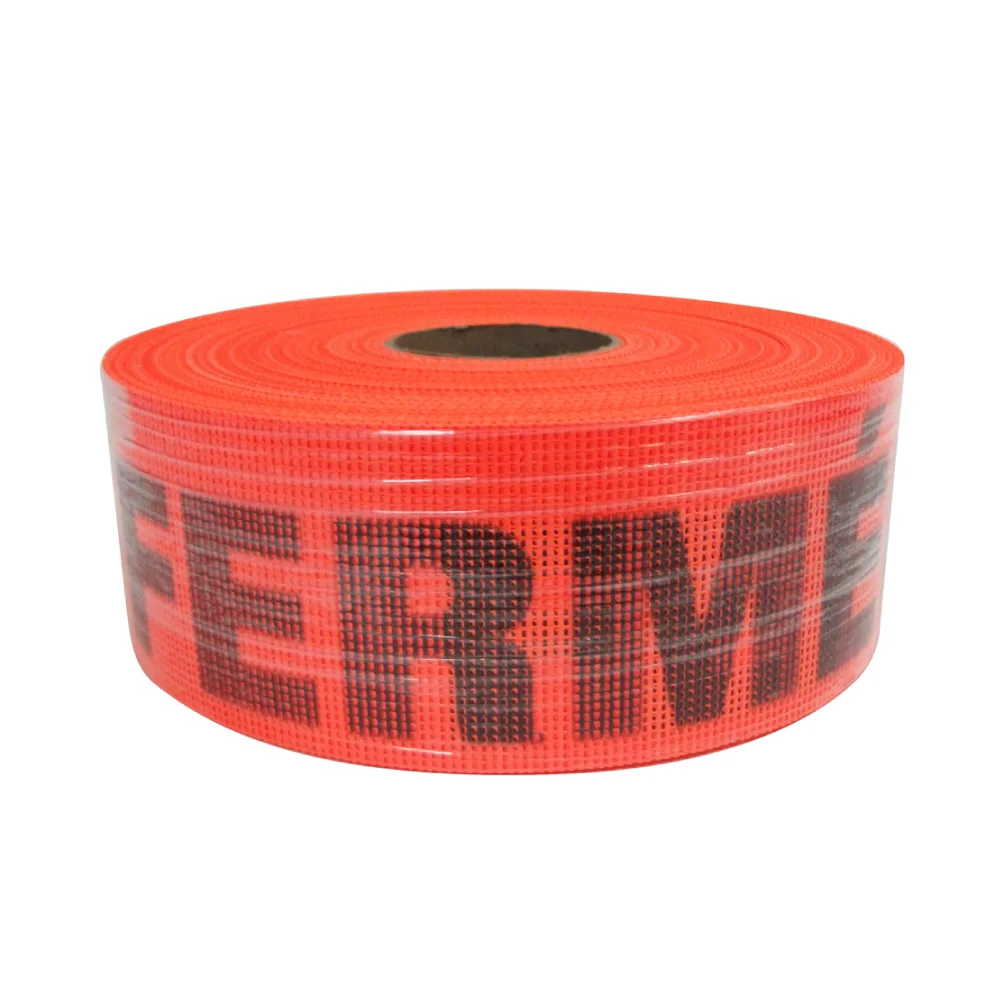 Ruban treillis pvc orange ''Fermé'' 300'