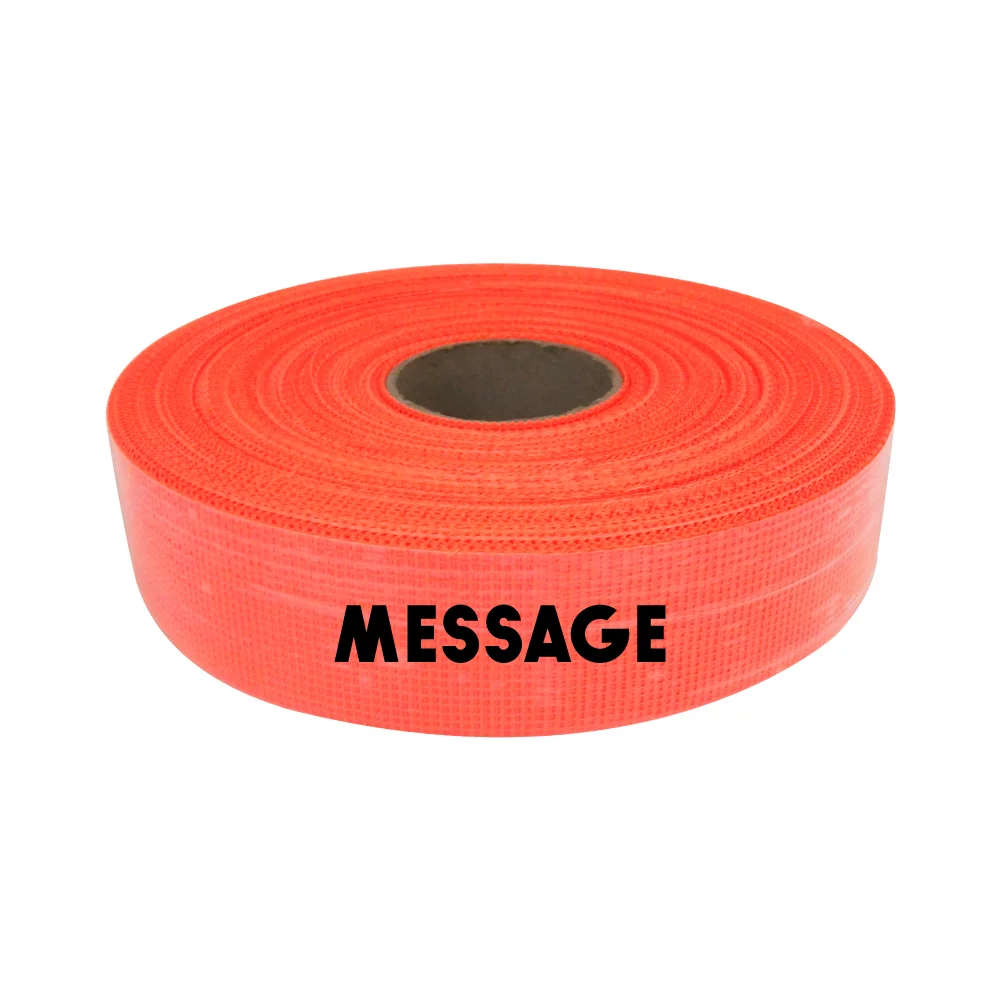 Ruban treillis pvc 300' orange fluo avec impression
