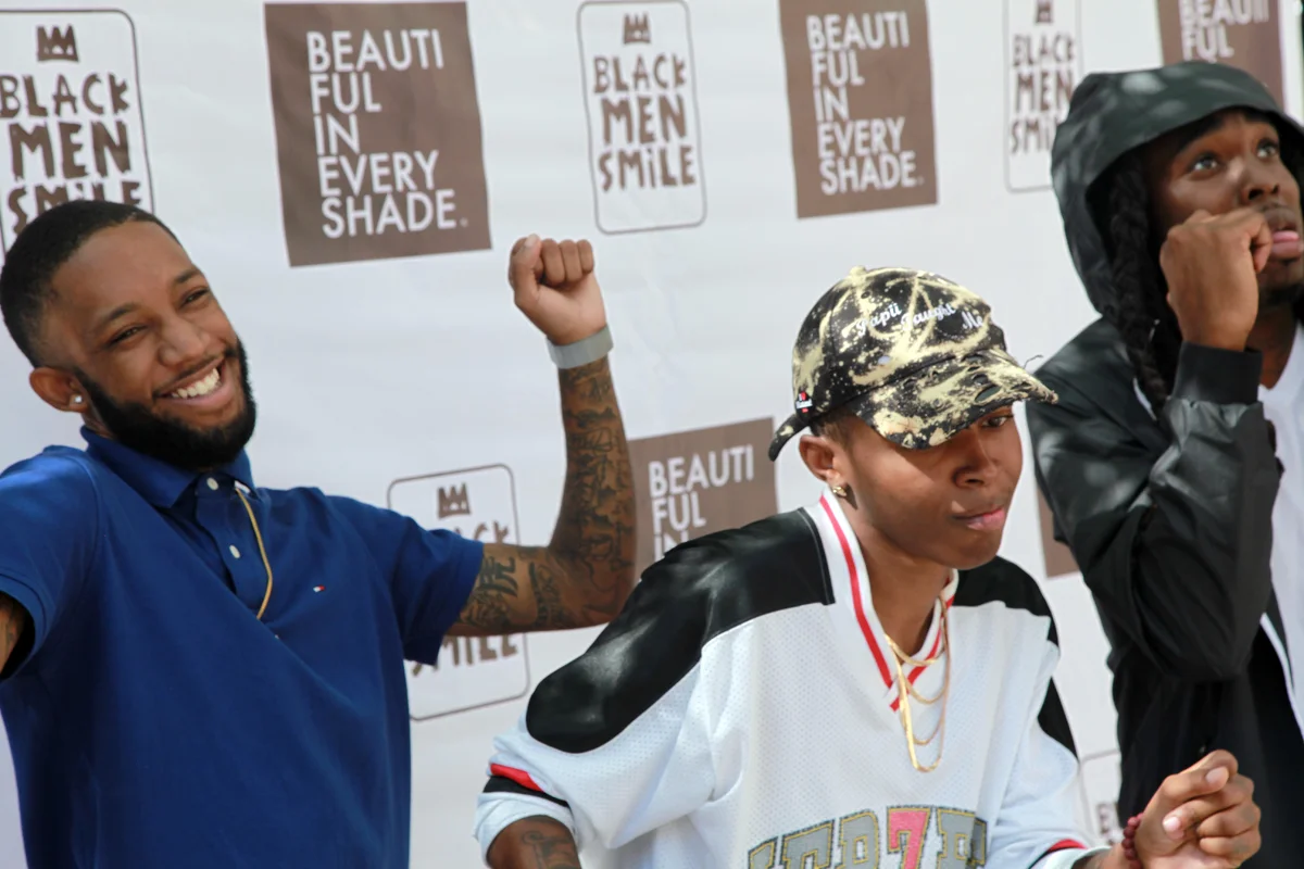 Black Men Smile at Clark Atlanta University Homecoming