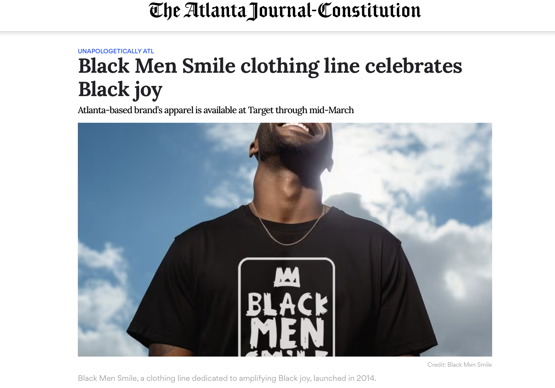 Black Men Smile featured in Atlanta Journal Constitution