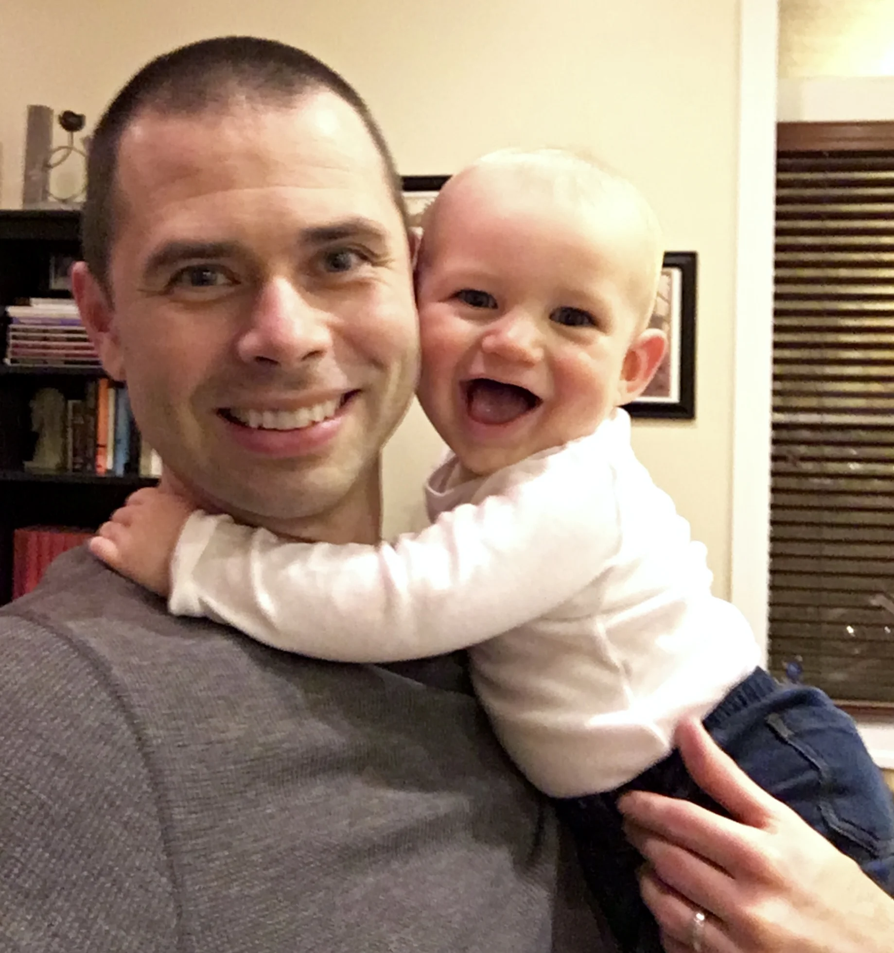 Happy baby and daddy.