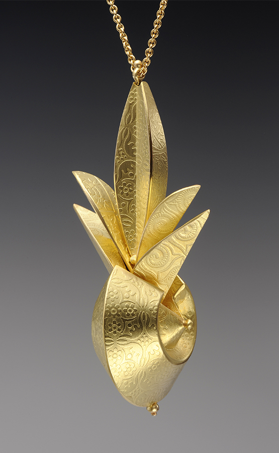 Gold Pendant  |  18k gold  |  3.5 x 1.5 x 1.5 inches  |  1999