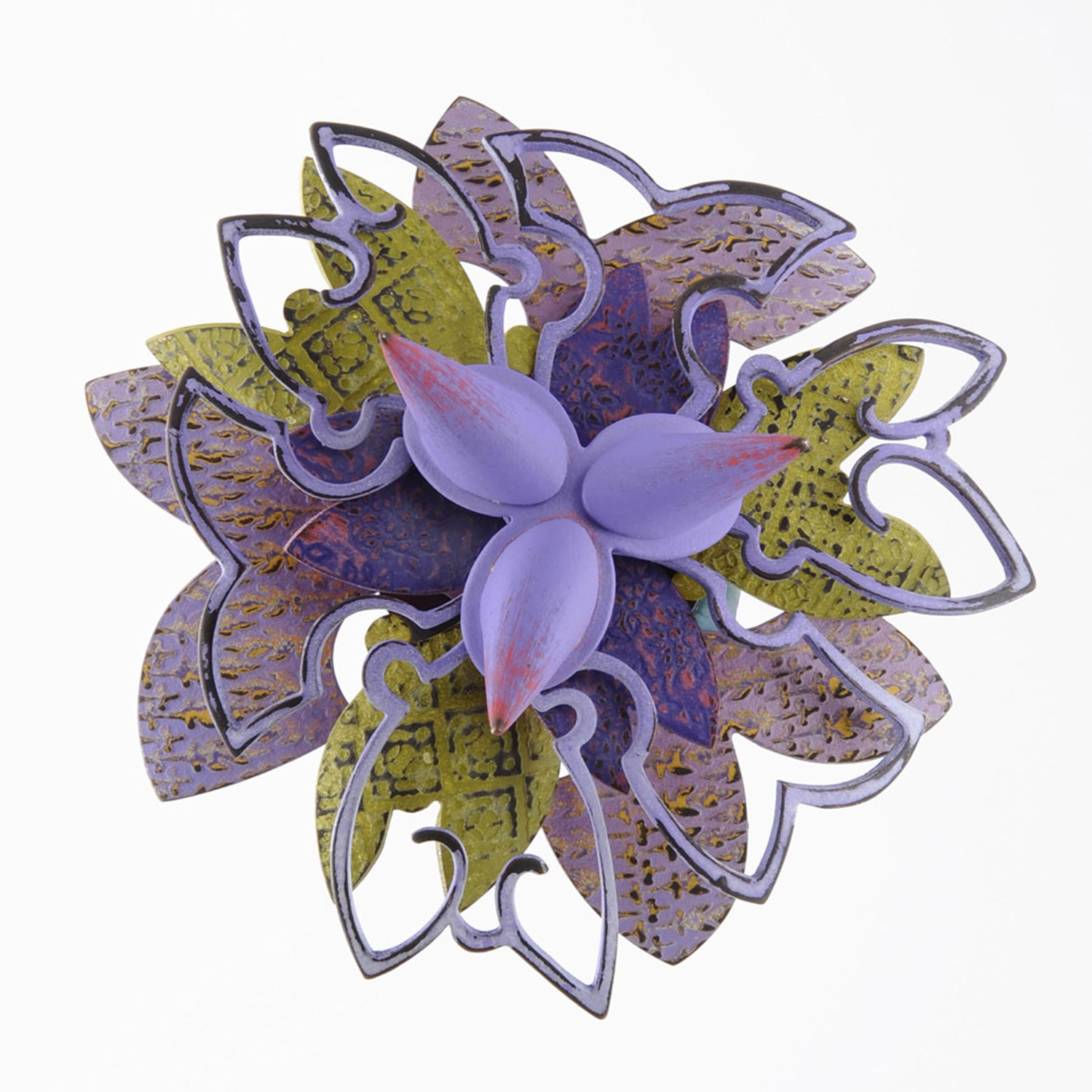 Rosette Brooch 20-15  |  2015  |  bronze, acrylic lacquer  |  4 x 4 x 1.25 inches  