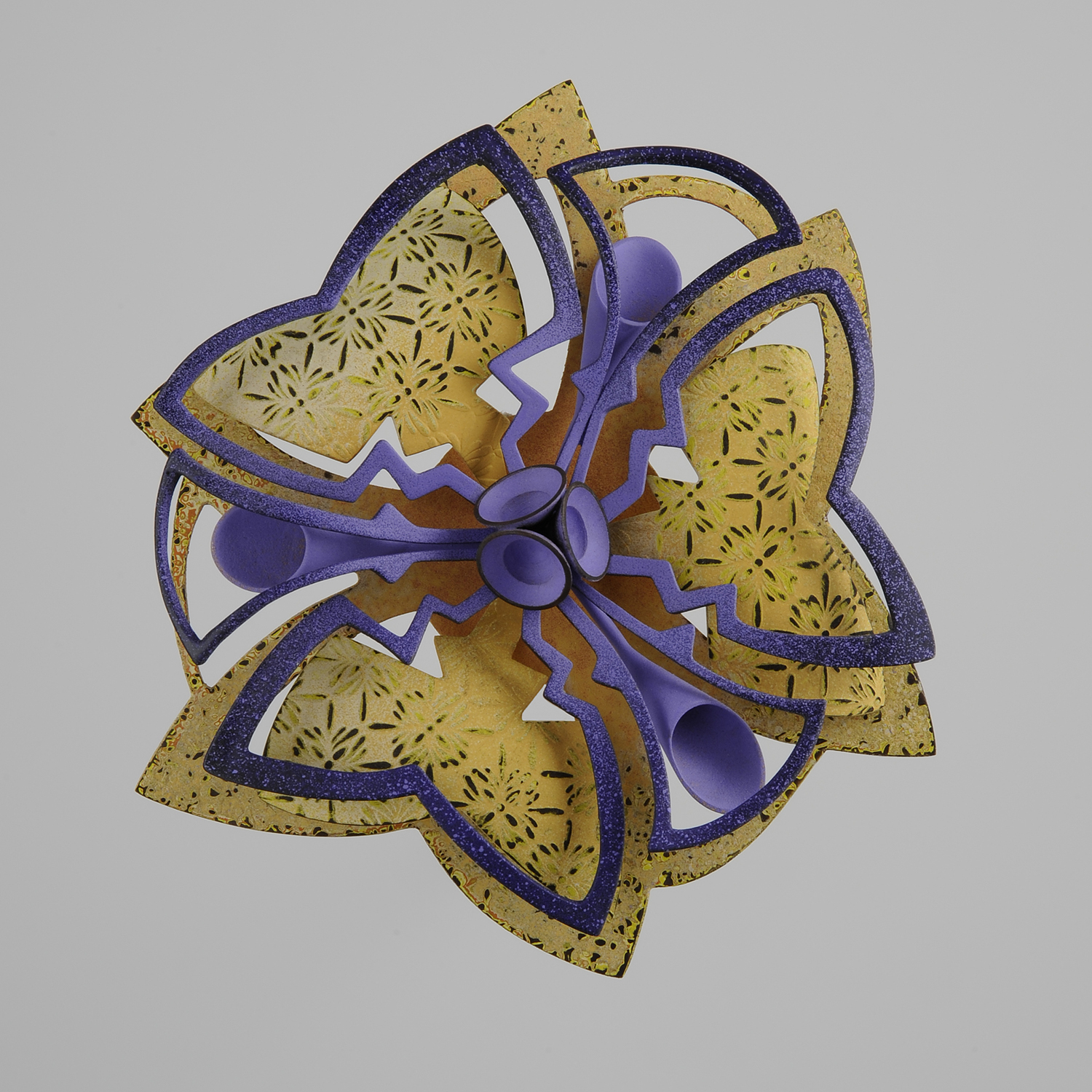 Rosette Brooch 28-16  |  2016  |  bronze, copper  |  5 x 5 x .75 inches