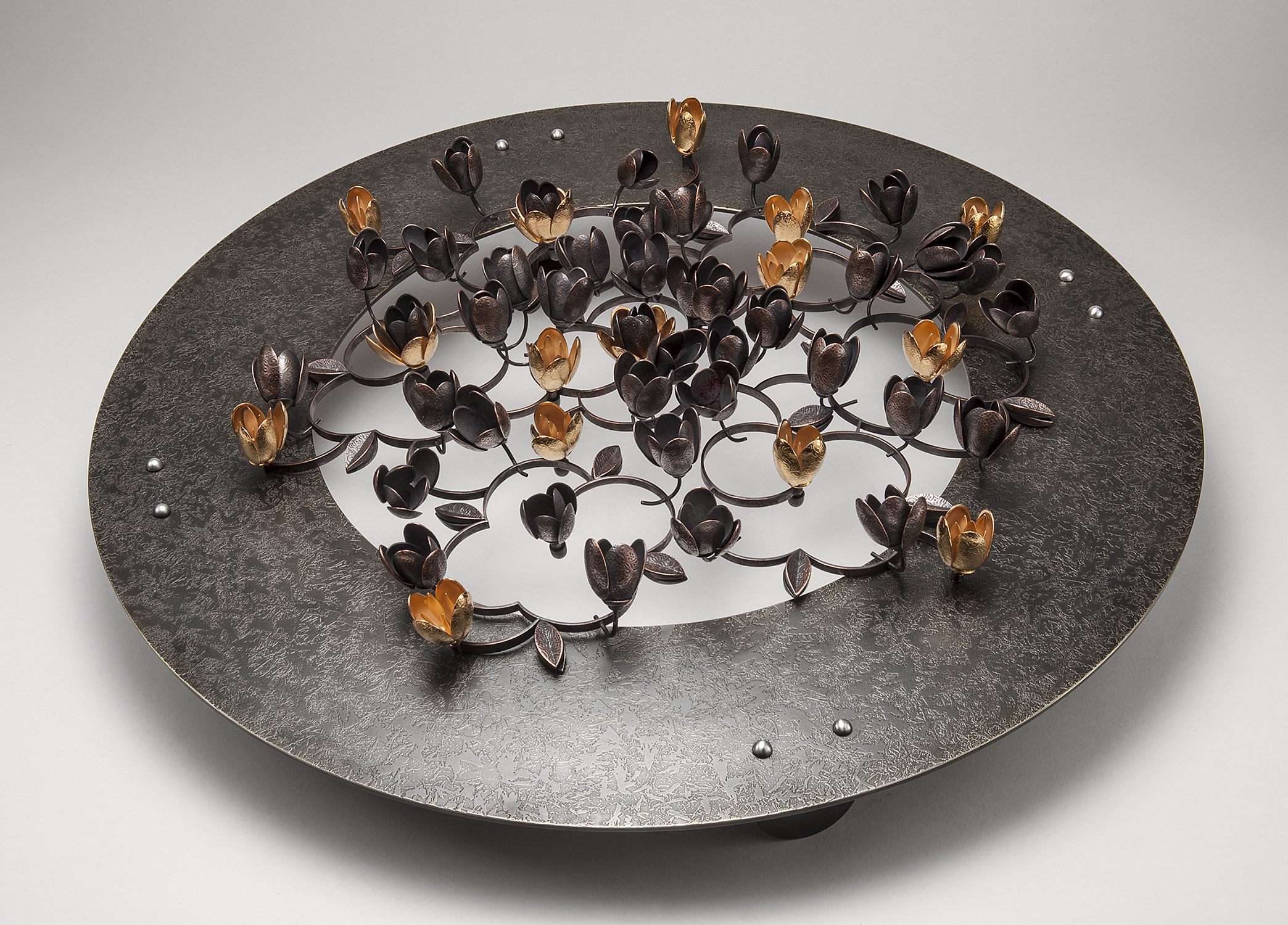 Pleasance  |  2015  |  bronze, copper, 24k gold plate  |  20 x 20 x 5 inches