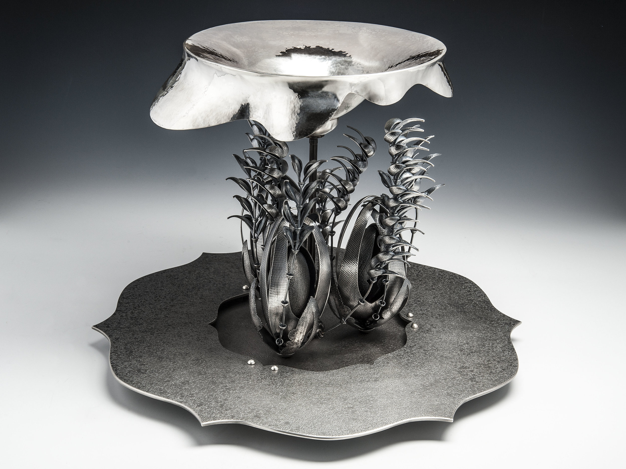 Copse  |  2015  |  958 silver, bronze, silver plate  |  13 x 18 x 18 inches