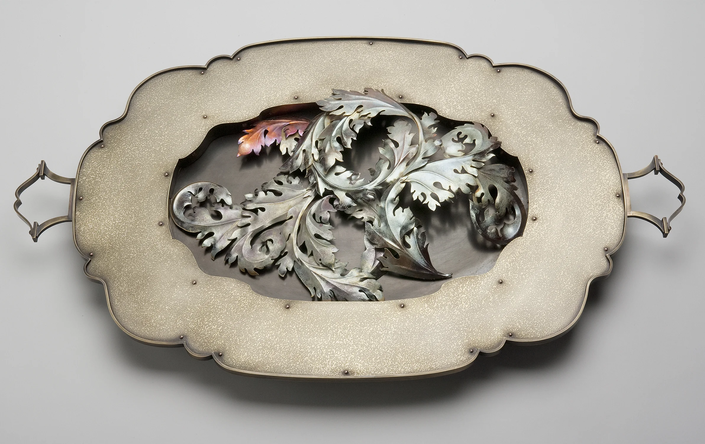Spinous Tray  |  2008  |  brass, copper, wood  |  33.5 x 42 x 5.75 inches