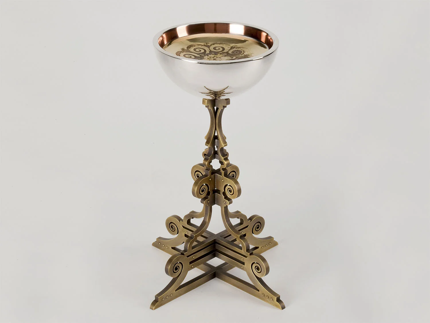 Standing Cup  |  2008  |  sterling silver, brass, copper  |  12.25 x 8 x 8 inches