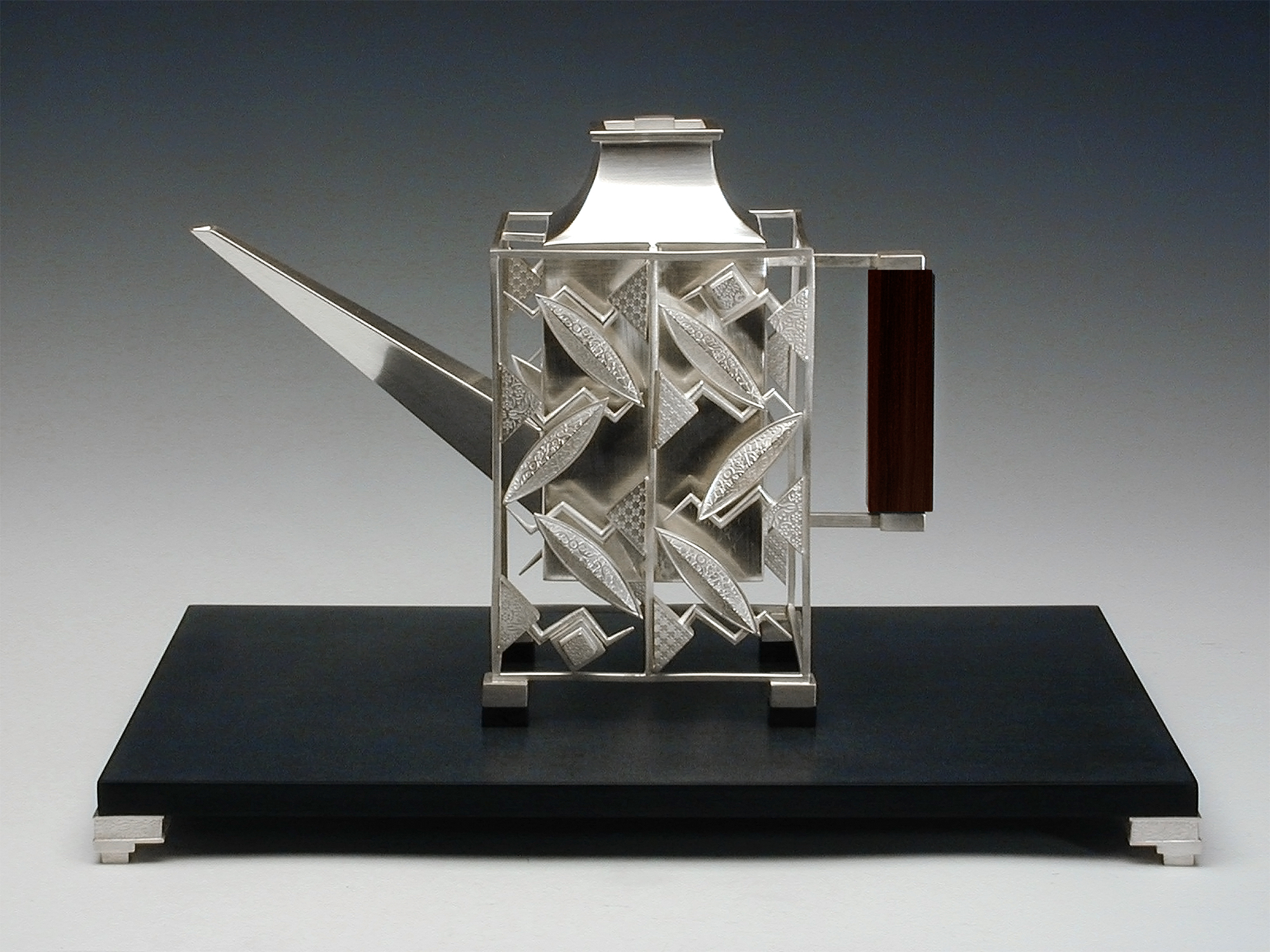 Square Teapot  |  2001  |  sterling silver, micarta  |   12 x 12 x 8.5 inches