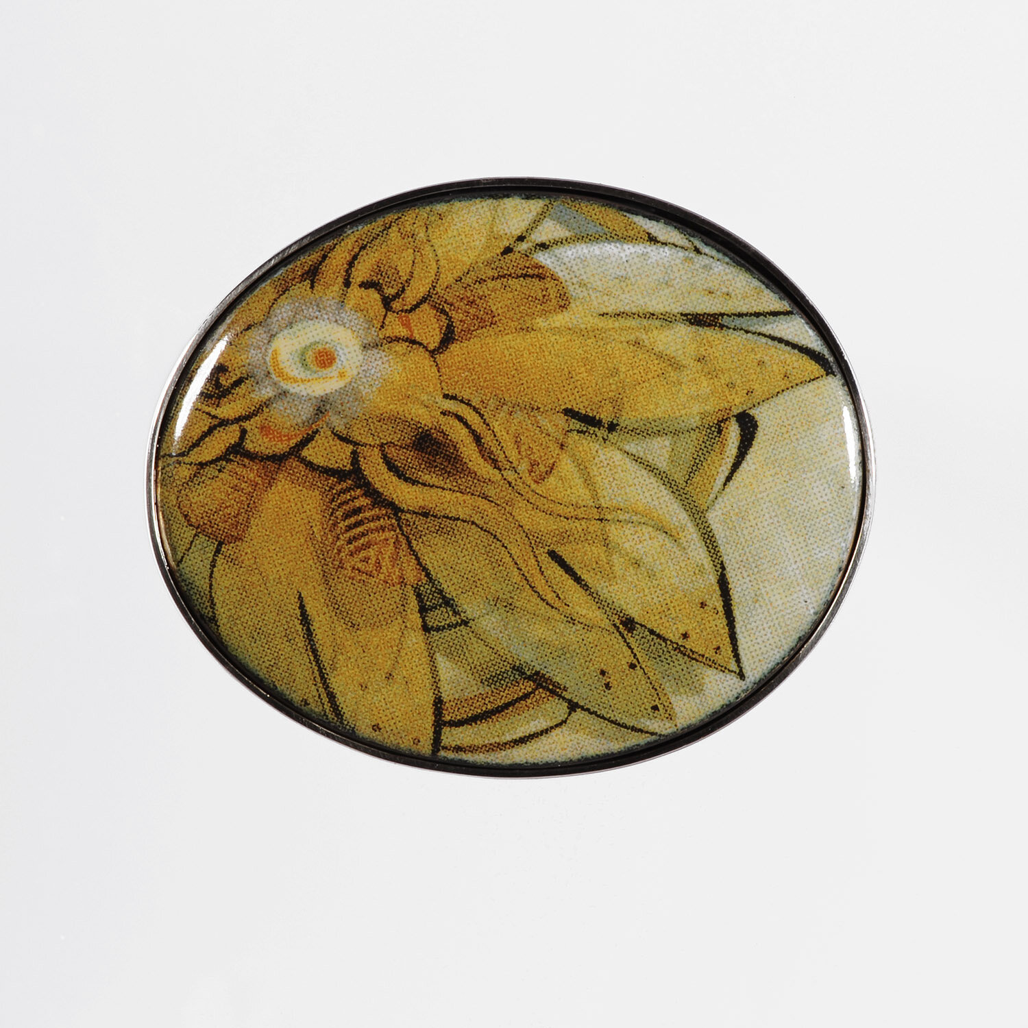  Evanescen Brooch   |   2021   |   Sterling Silver, Vitreous Enamel   |   2.25 x 2.75 x .25 inches 