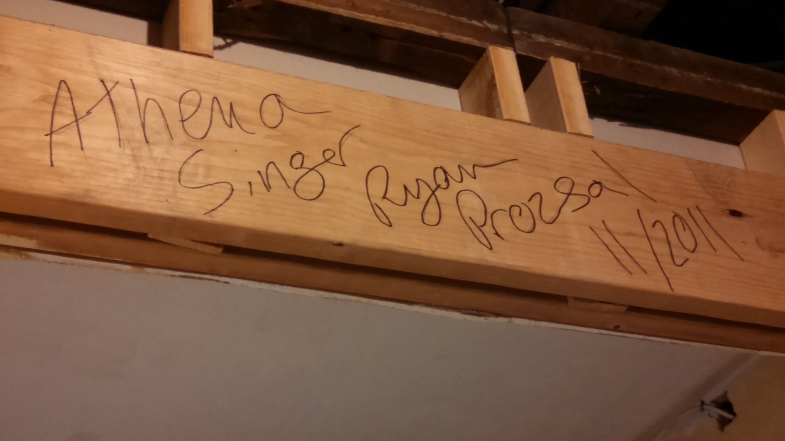 Leaving our mark on a new header between our living room and foyer.