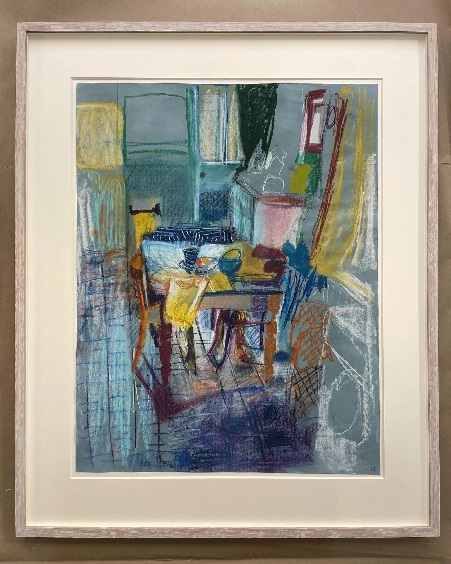 @lucydukeart wonderful pastel piece framed in an extra thick window mount with a limewaxed finish on ash wood 🫶

#pastel #frameworkframing #limewaxfinish #ashwood