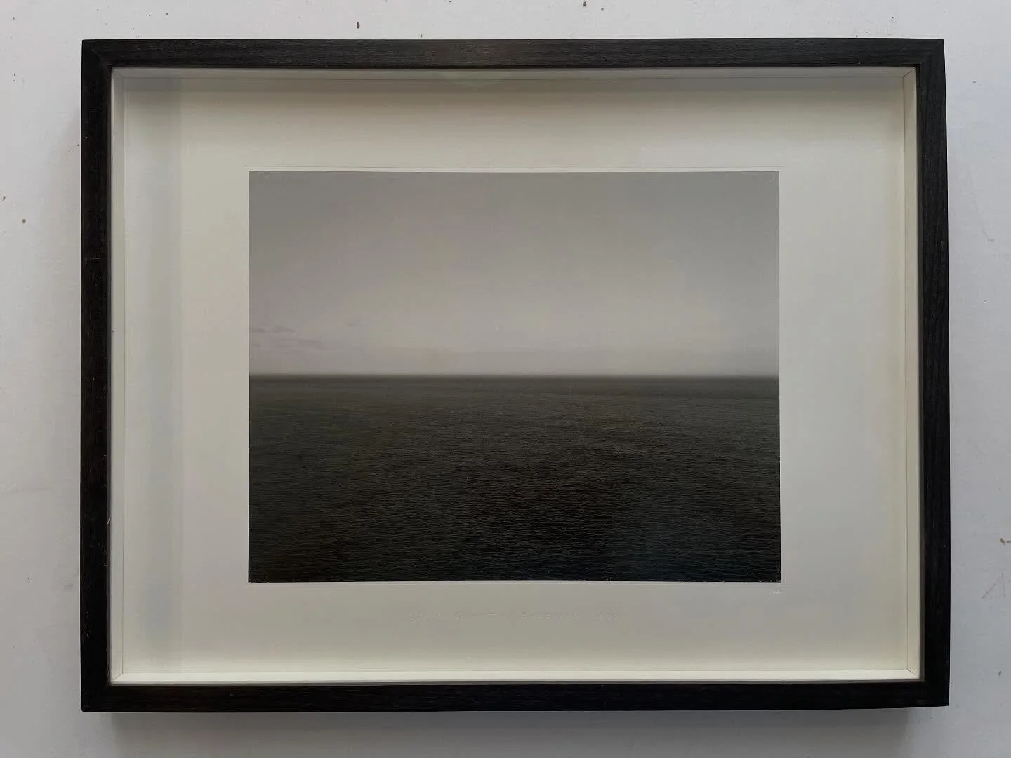 Hiroshi Sugimoto horizons and ocean. Beautiful prints with embossed titles below. Framed in beech with a had finished charcoal stain and wax 🫟 🌊 🖼️ 

🙌

#hiroshisugimoto #seascape #frameworkframing #beechwood