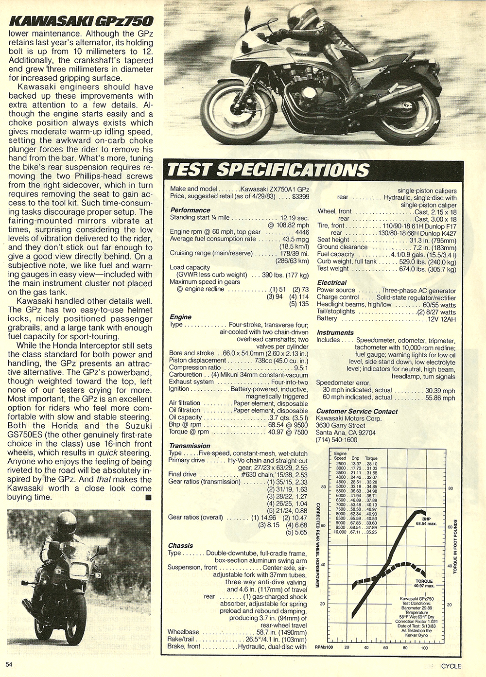 mørk bruger uendelig 1983 Kawasaki GPz750 road test — Ye Olde Cycle Shoppe