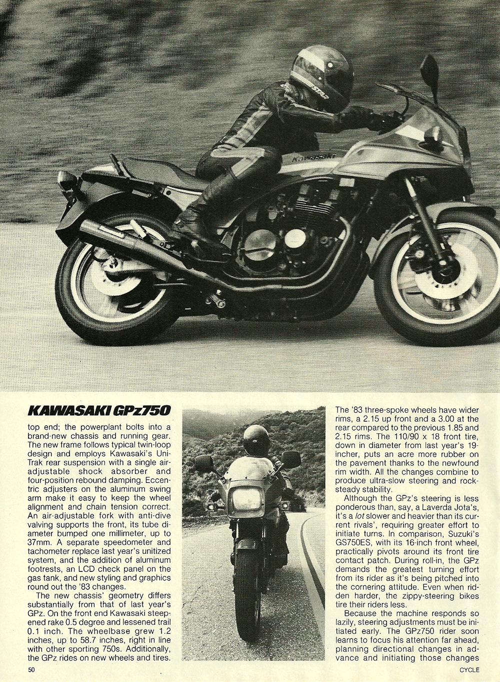1983 GPz750 test — Ye Olde Cycle Shoppe