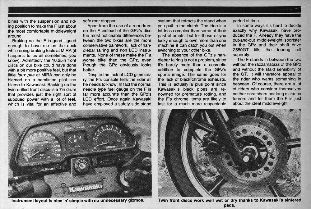 1983 Kawasaki Z550F road test. — Ye Olde Shoppe