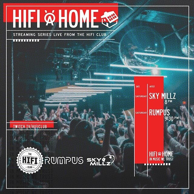🚨THIS SATURDAY MY DUDES!🚨 I&rsquo;m live on Twitch opening for the legend @itsrumpus for @hificlub&rsquo;s #HiFiAtHome sessions.

It all goes down at 8PM MST 
Tune in - Twitch.tv/hificlub🕺🏻
#DownToHifi
#HifiAtHome
#yyc #yycmusic