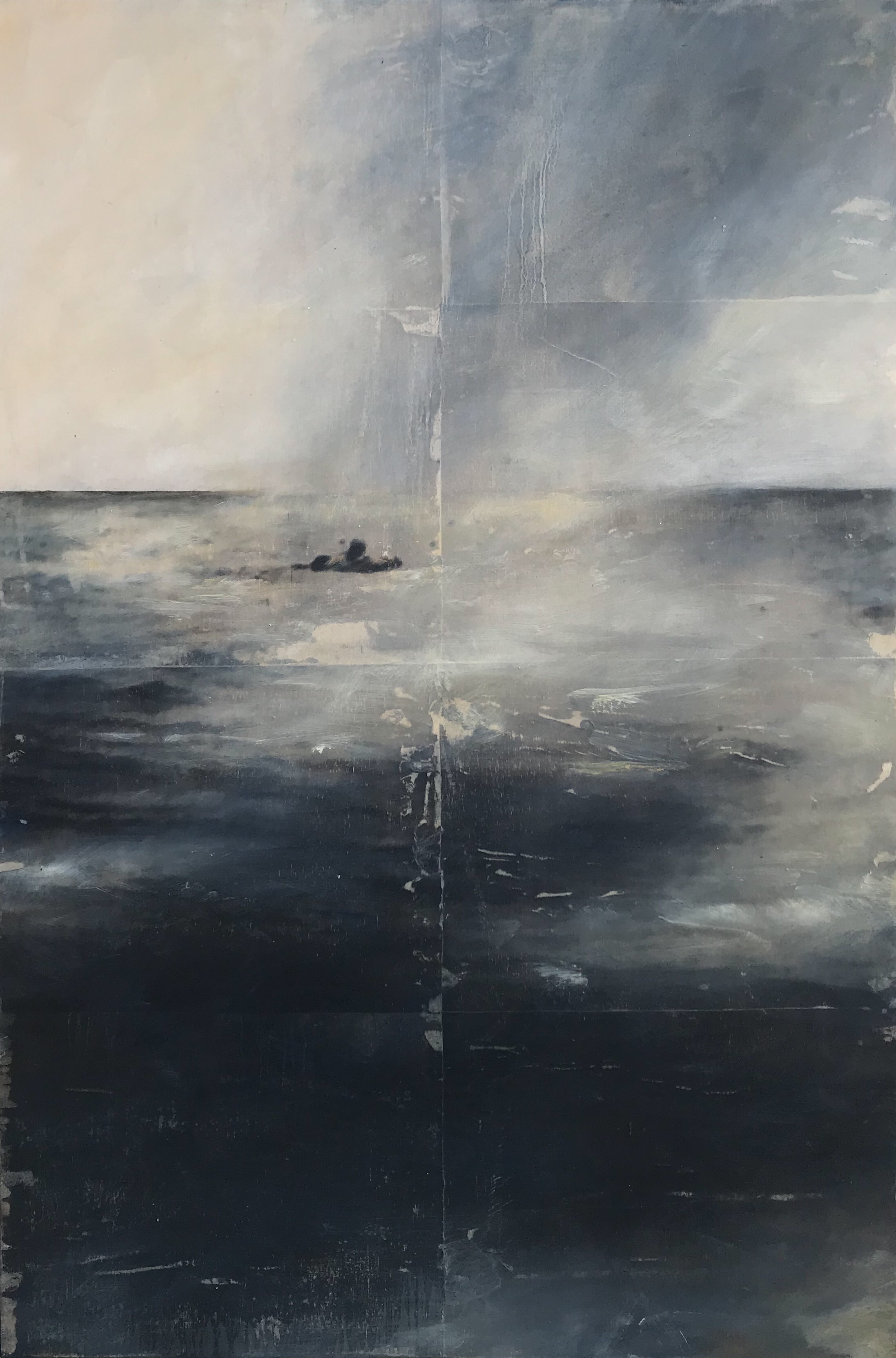 Adrift, 20 x 30 inches, oil and mixed media on panel