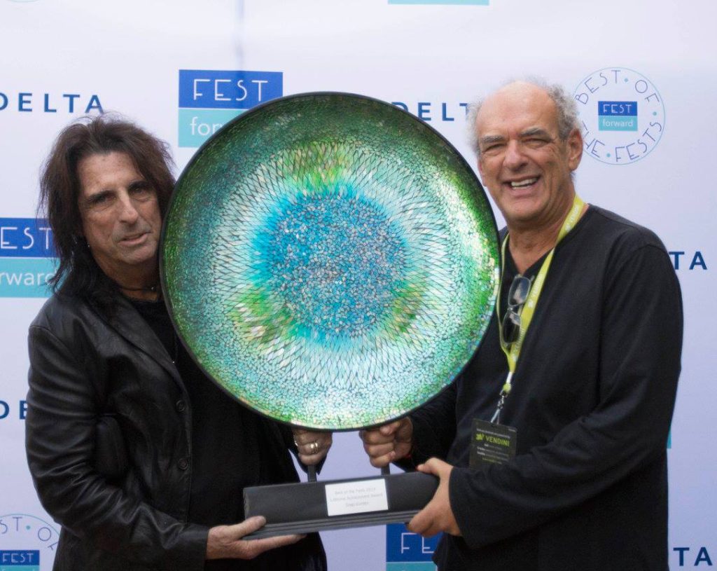 Lifetime Achievement Award presented by Alice Cooper (left) to Shep Gordon (right)