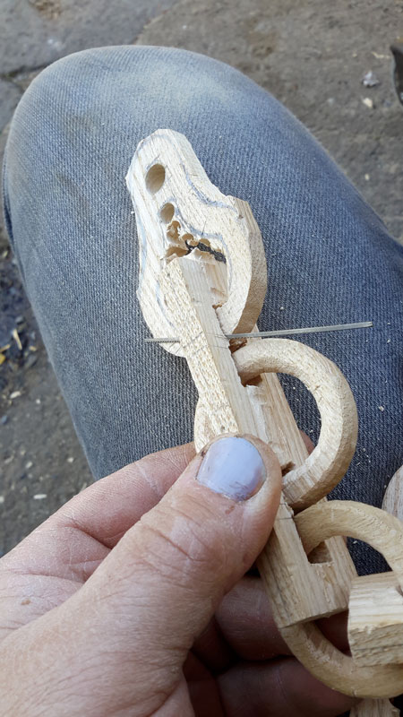 Forming the rings with a fine saw blade.