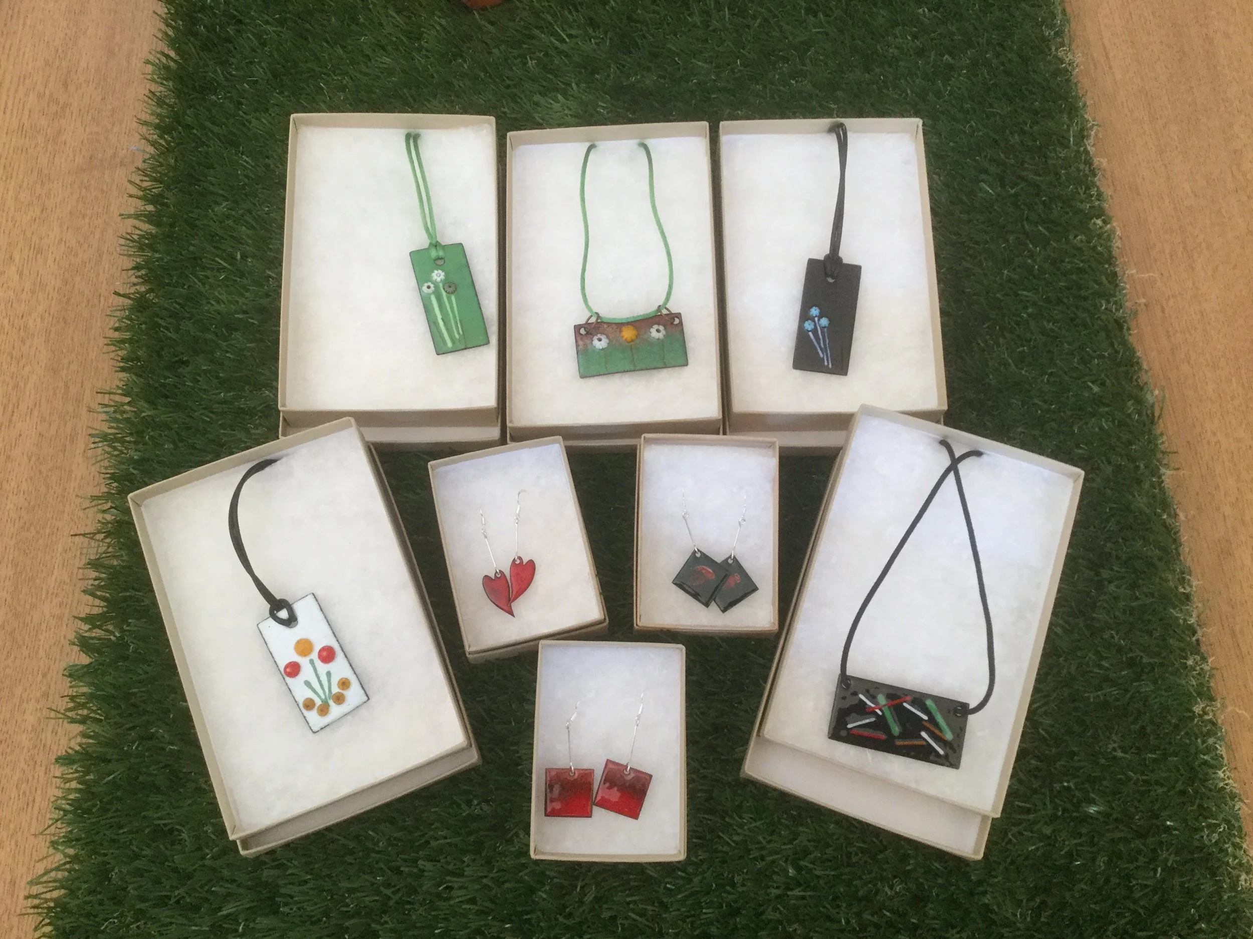 New enamel and glass jewellery by GrayJean Glass