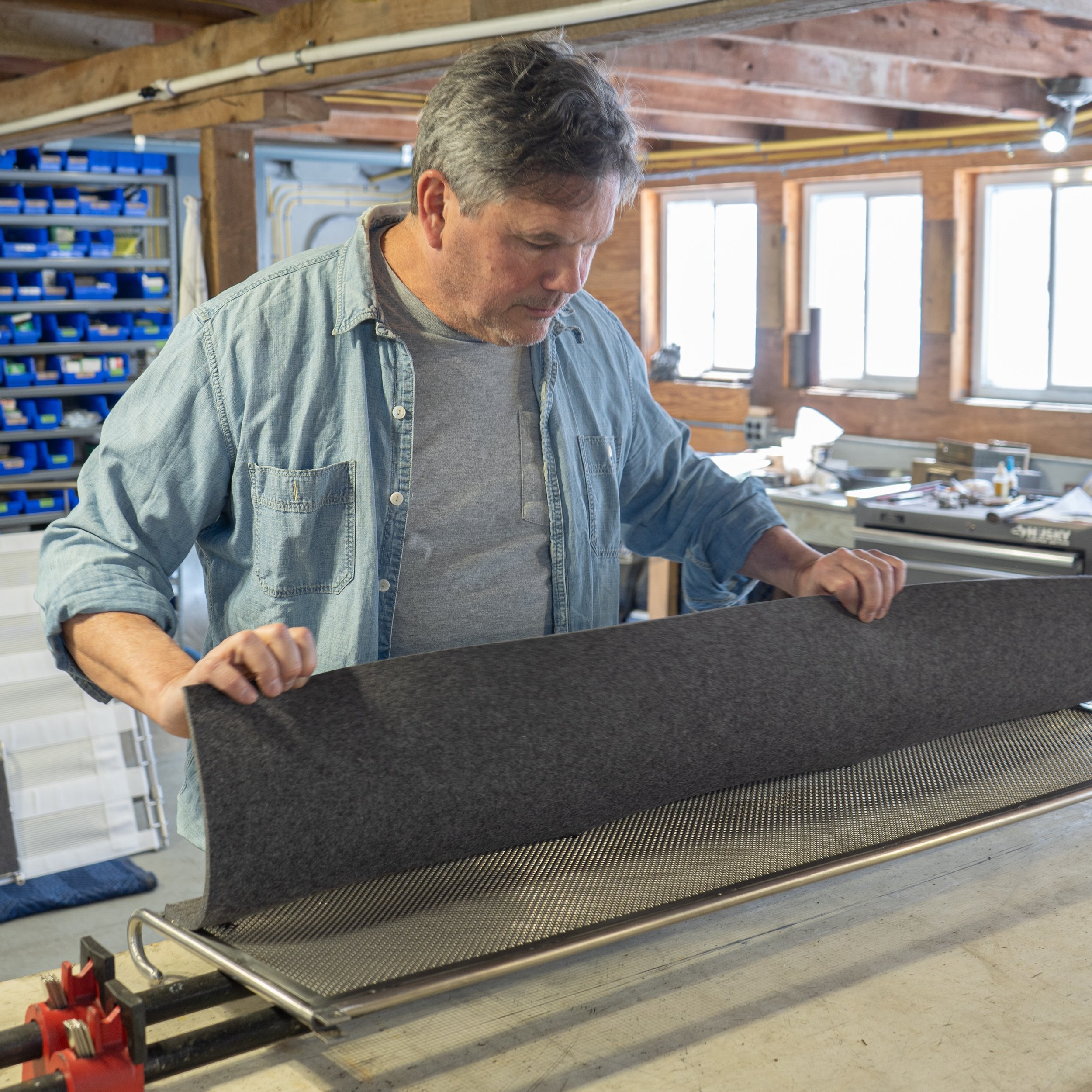 Jim puts the finishing touches on a felt headboard for a Hammock order.

#jimzivic #jimzivicdesign #hammock #industrialdesigner #furnituredesign # #highenddesign