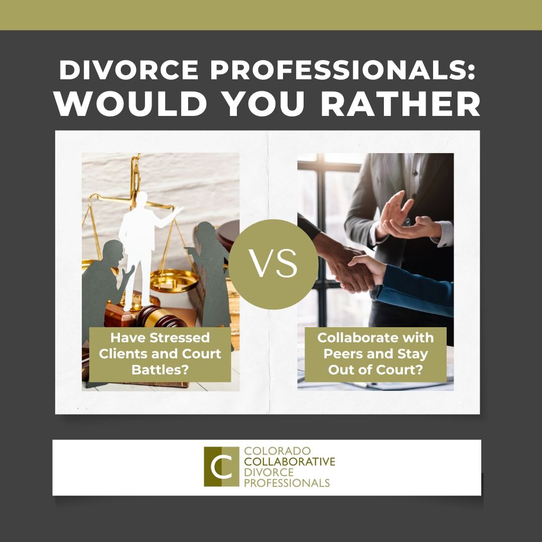 Stressed clients, or positive outcomes? The choice is yours! 

Collaborative law is the change you're looking for in your practice. 📈
&bull;
&bull;
&bull;
&bull;
&bull;
#colorado #denver #law  #instagram #viral #reels #attorney #instagood #relations