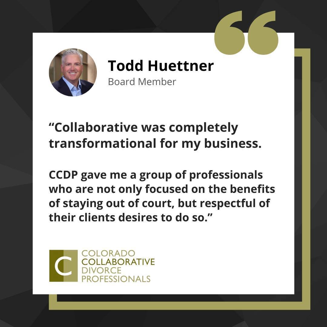 Why should you consider joining our collaborative practice? 🤔 Here's a word from our Secretary Todd Huettner @huettnercapital:

&quot;Collaborative was completely transformational for my business. For 13 years, I had clients coming to me seeking hel