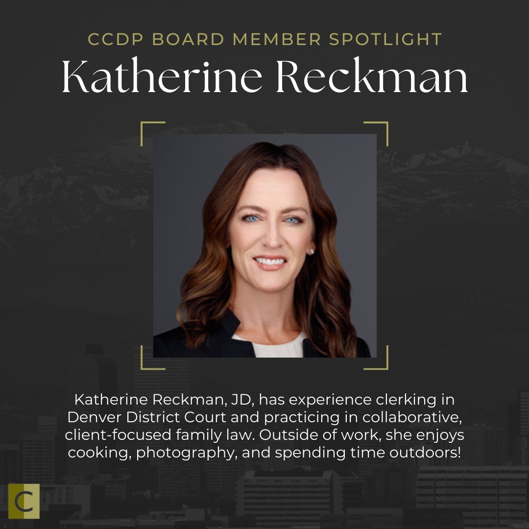 Recognizing CCDP board member Katherine Reckman, JD.

Katherine brings a practical, steady perspective to the board and values working alongside other professionals to support families during important transitions.

We&rsquo;re thankful for her invol