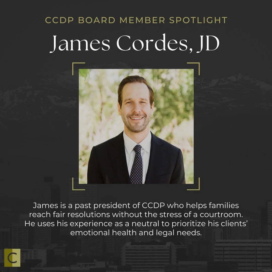 Meet James Cordes, JD, a past president of CCDP! A collaborative attorney, mediator, and arbitrator, he draws on litigation experience to help families avoid the acrimony of trial.