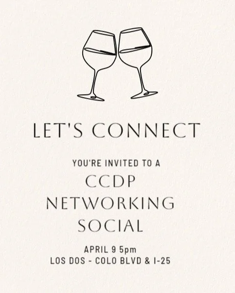 This Thursday! 🗓️ Our next CCDP gathering is right around the corner on April 9th.

We are excited to host this event at the Los Dos Potrillos location near Colorado Blvd and I-25. This is a fantastic opportunity to connect with the CCDP community i