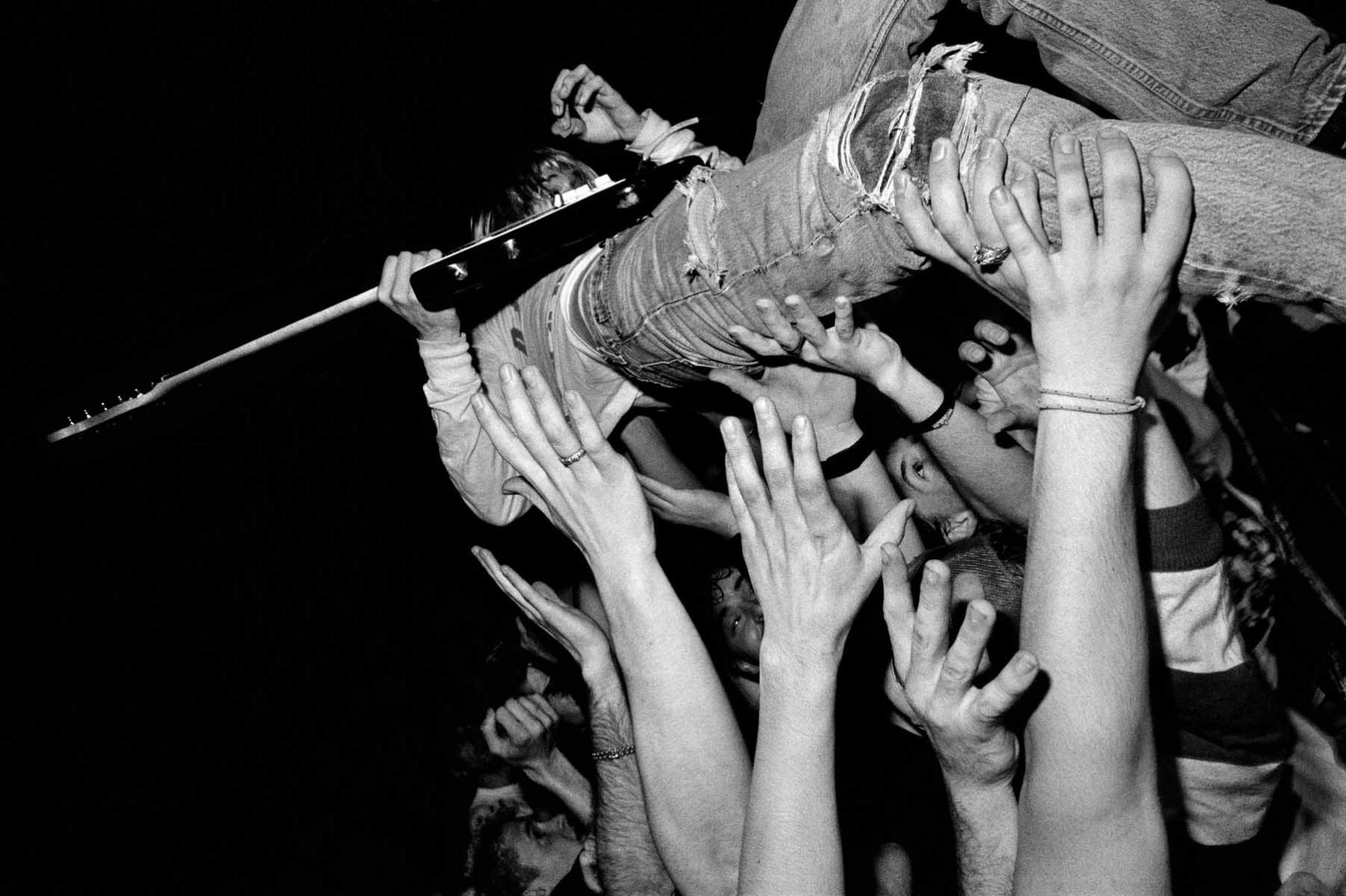 Photo taken by Charles Peterson, who captured the evolution of grunge and the spirit of hedonism with his black and white photographs. 