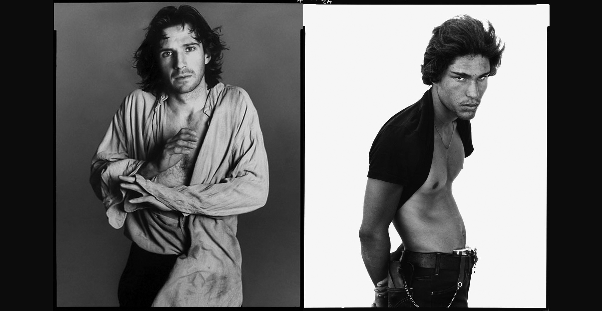 Left: Ralph Fiennes, 1995. Right: Juan Patricio Lobato (Carney), 1980