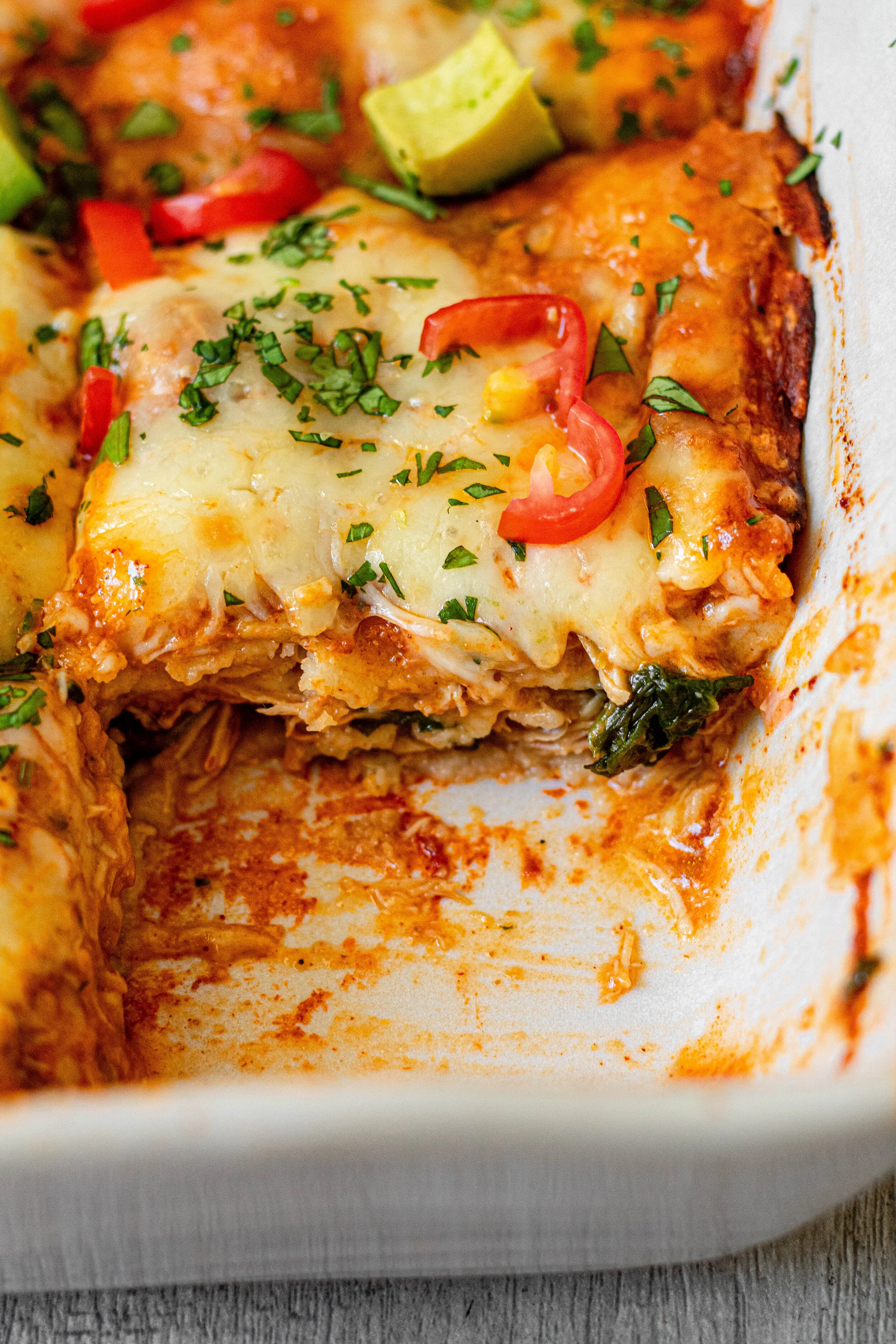Easy Chicken Enchilada Casserole_slice shot.jpg