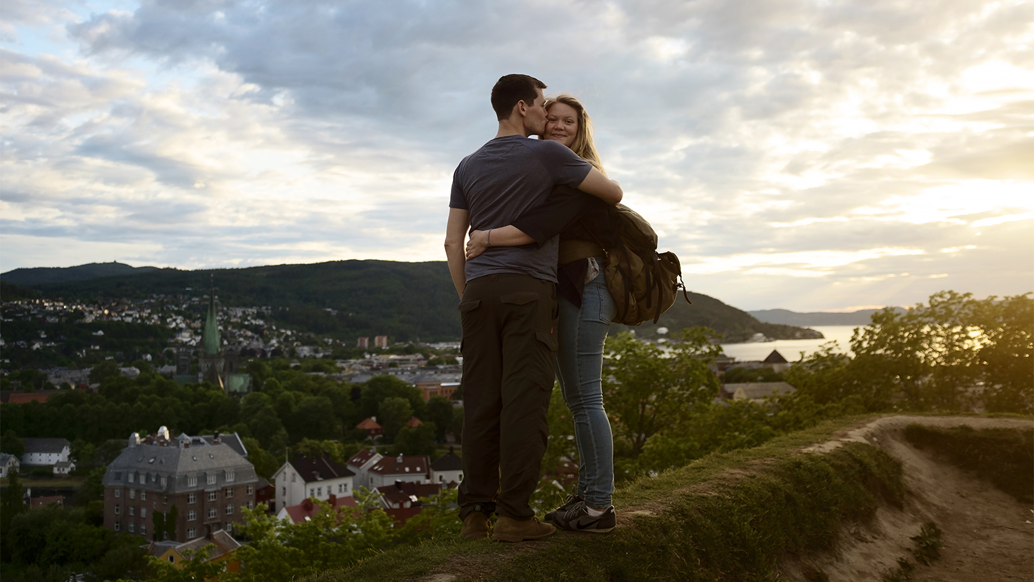 Photo by Monica Tronsvang, Mark & Thea at the Trondheim Fortress.