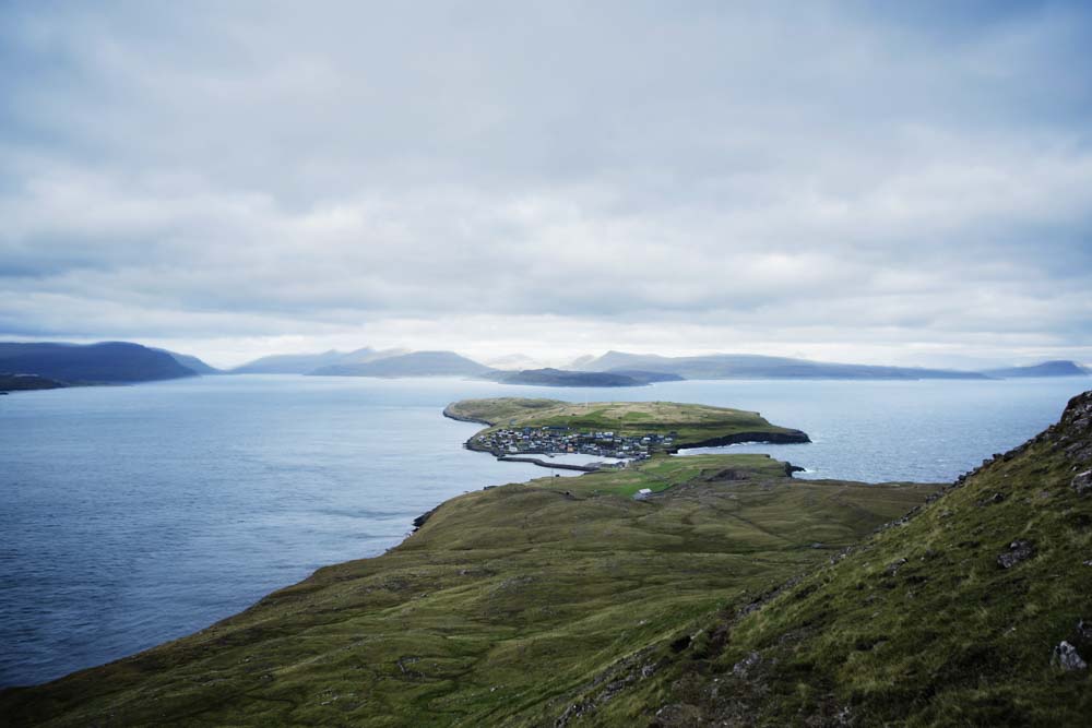 View of the town on Nólsoy. 