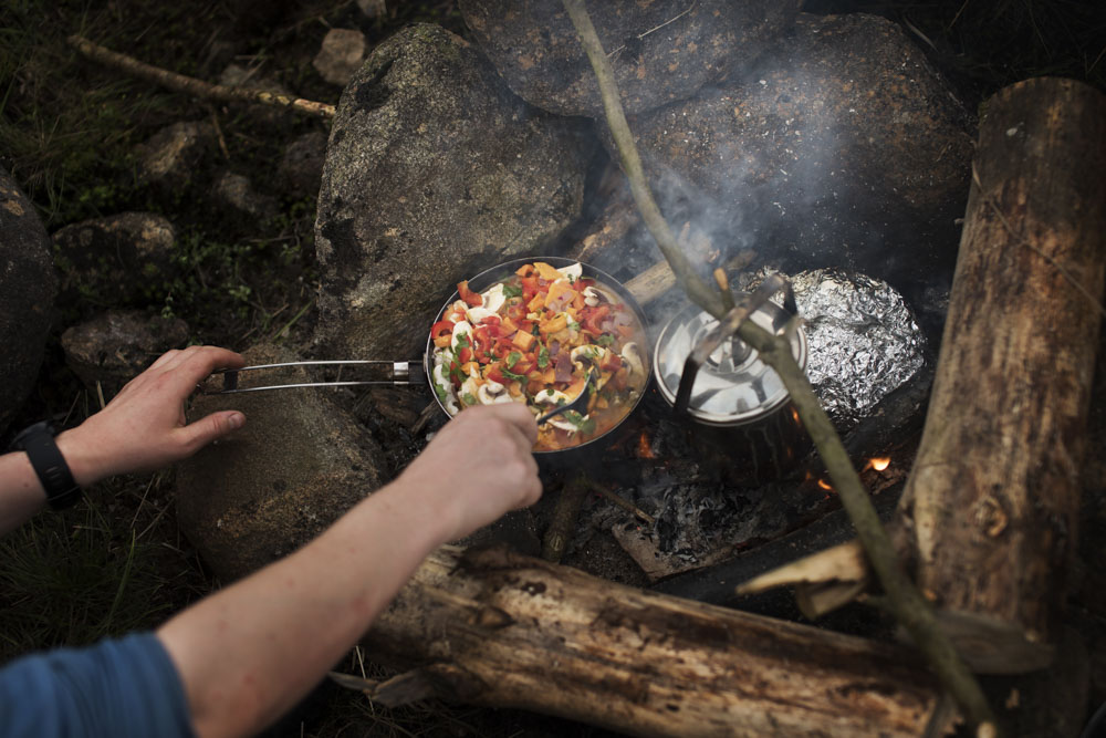 Cooking on a fire