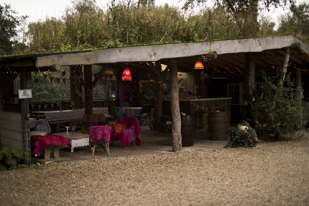 Sheltered seating & dining area