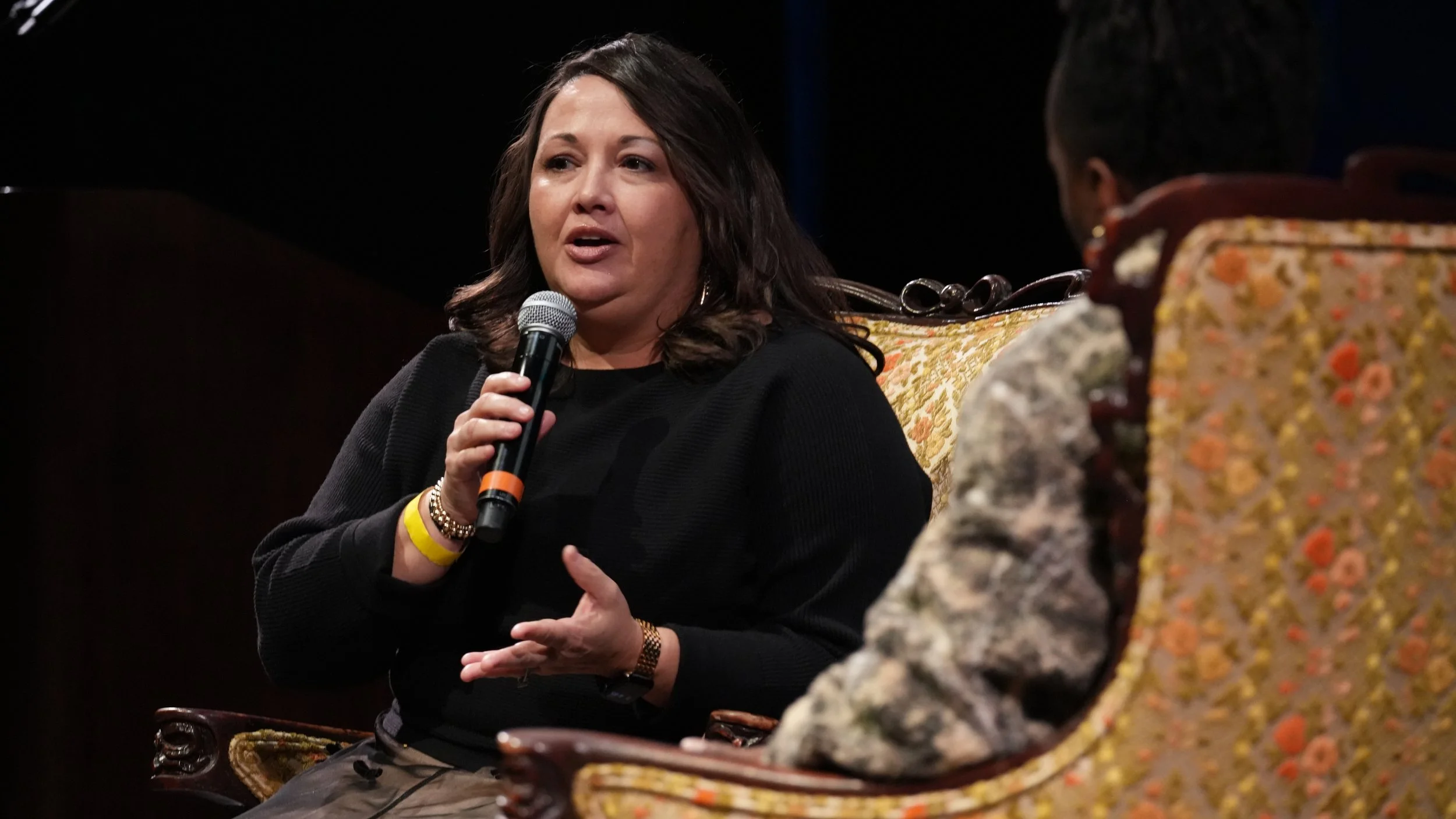  Dr. Stacy Edds-Ellis &amp; DeShondre Watters onstage during The Long Conversation. Photo by M. Tyler McDaniel. 