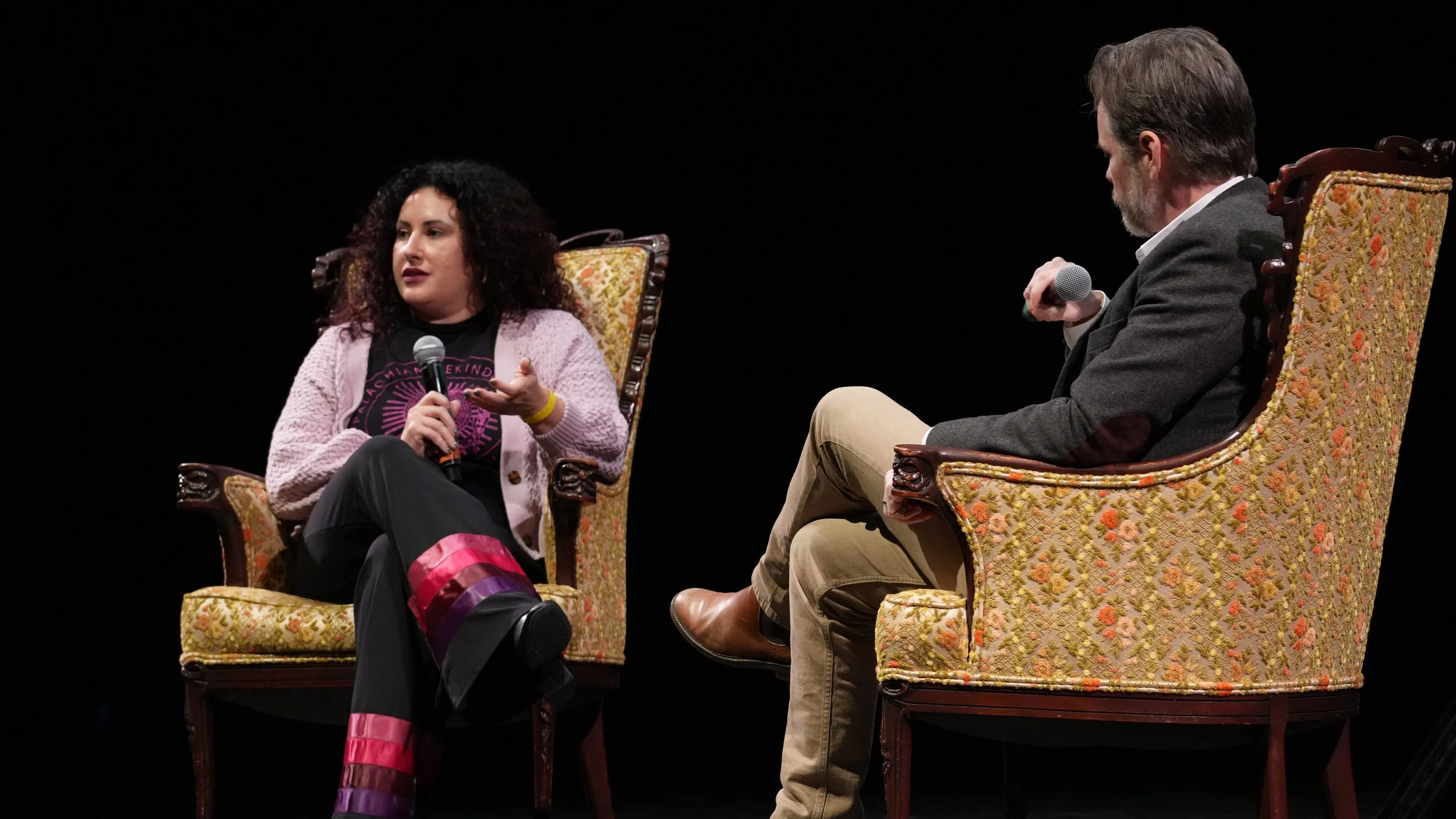  Dr. Gabrielle Harvey &amp; Michael Washburn onstage during the Long Conversation. Photo by M. Tyler McDaniel. 