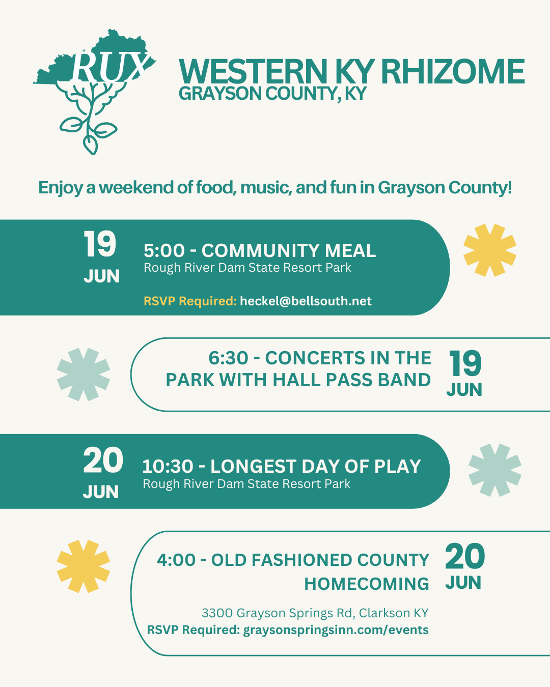 Western KY Rhizome: Grayson County Weeken