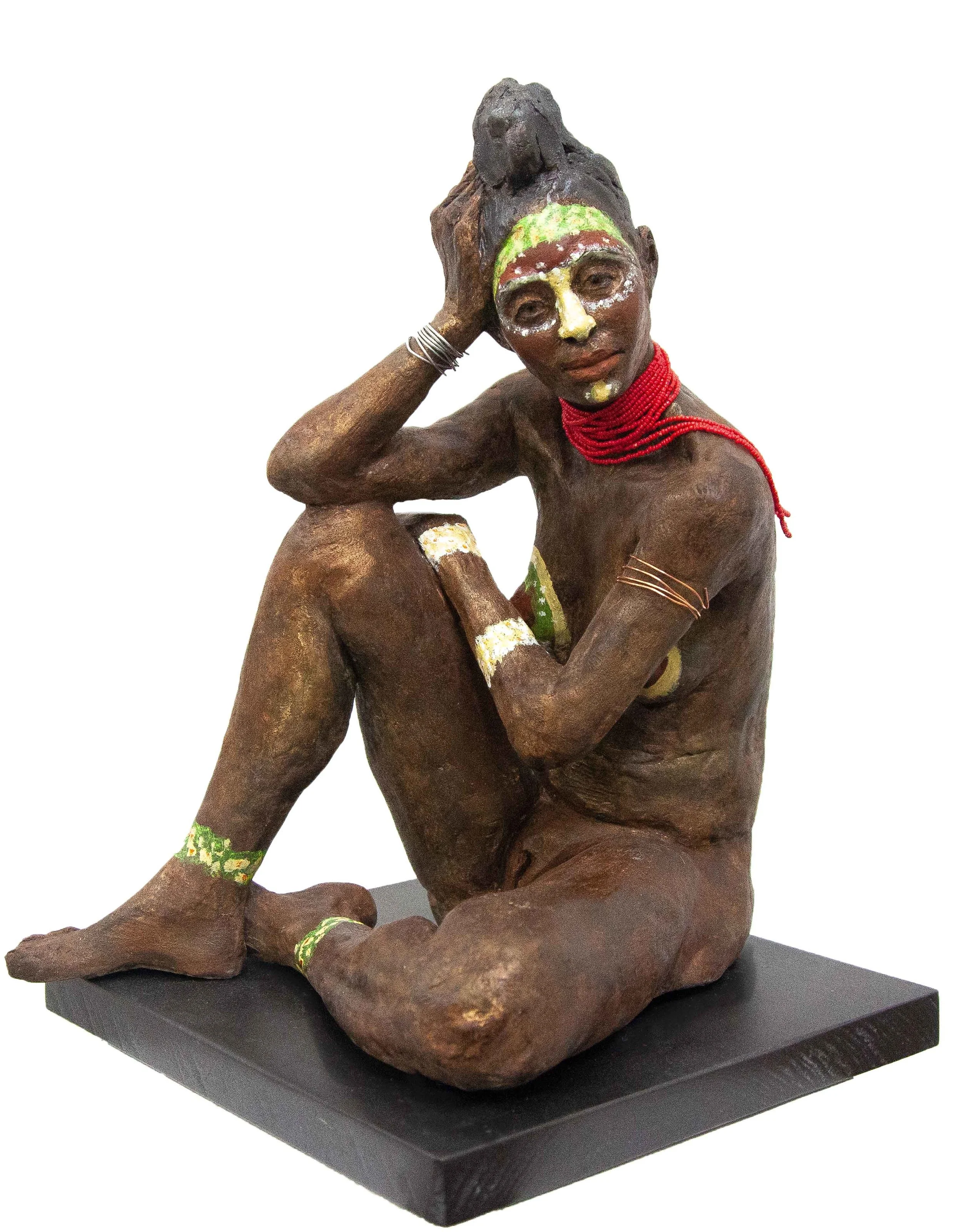 LaToya High Fired Clay w/ Found Objects and Patina 29” x 35” x 8”
