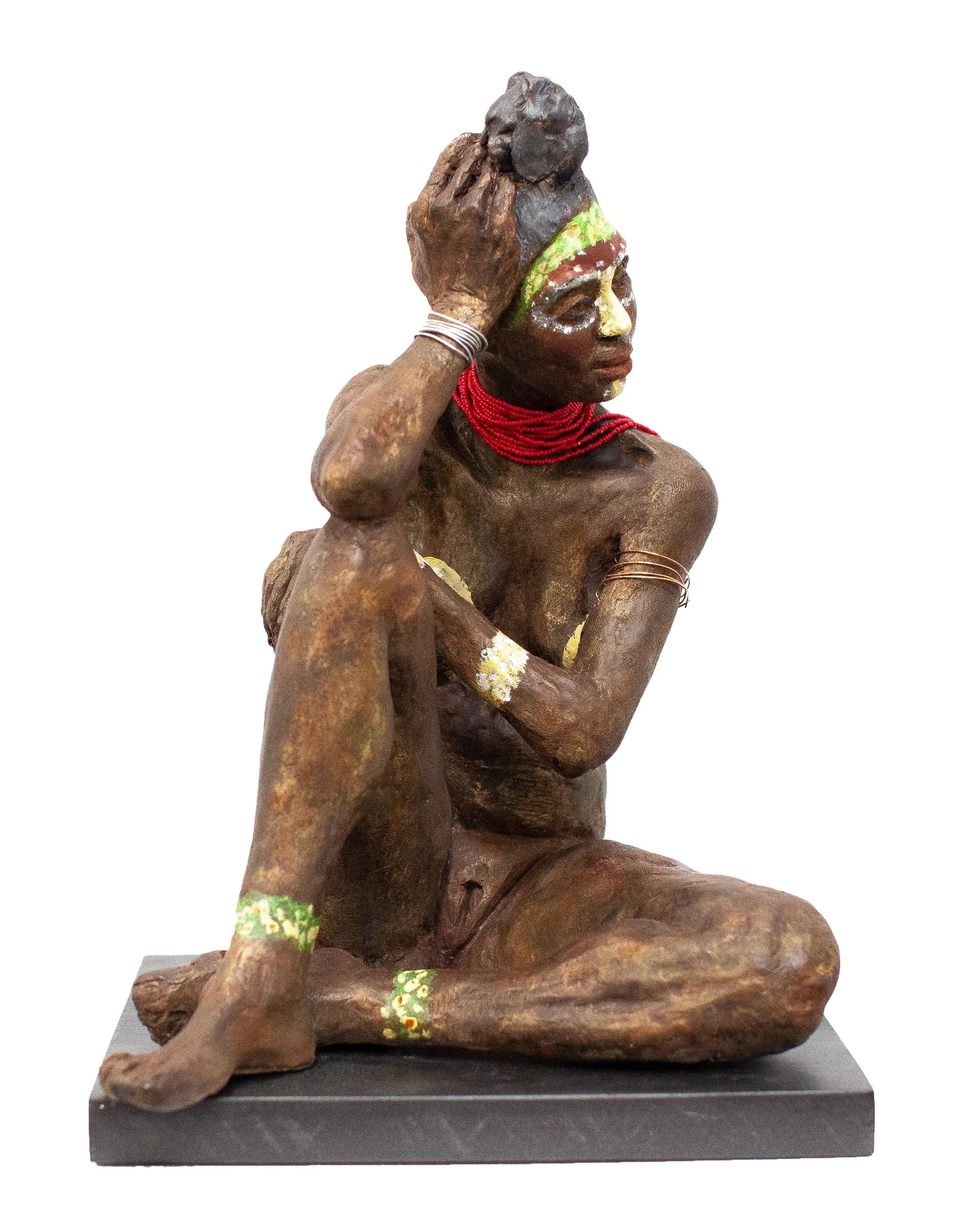 LaToya High Fired Clay w/ Found Objects and Patina 29” x 35” x 8”