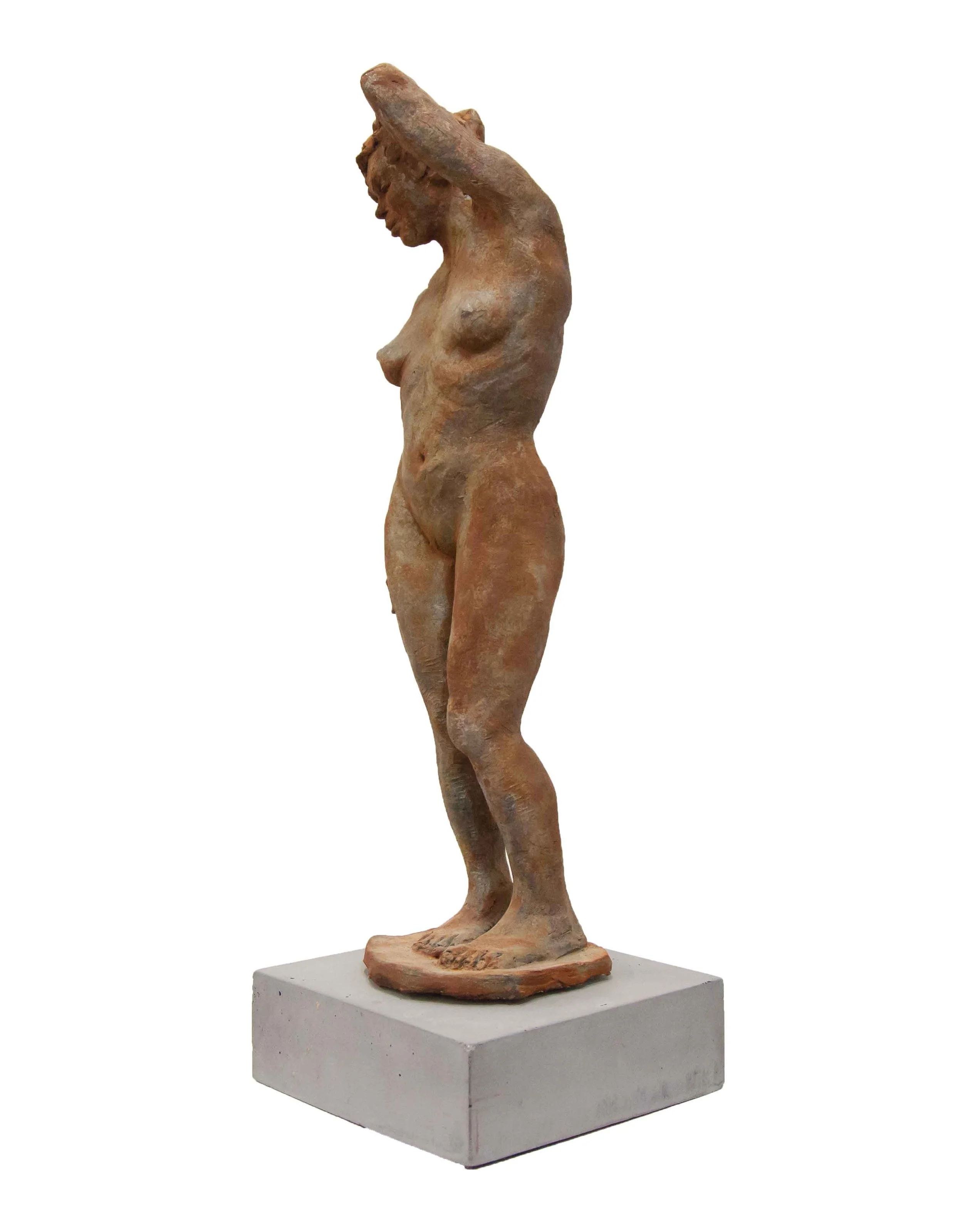 Standing Figure High Fired Clay w/Rusted Patina 25” x 8.5” x 8.5”