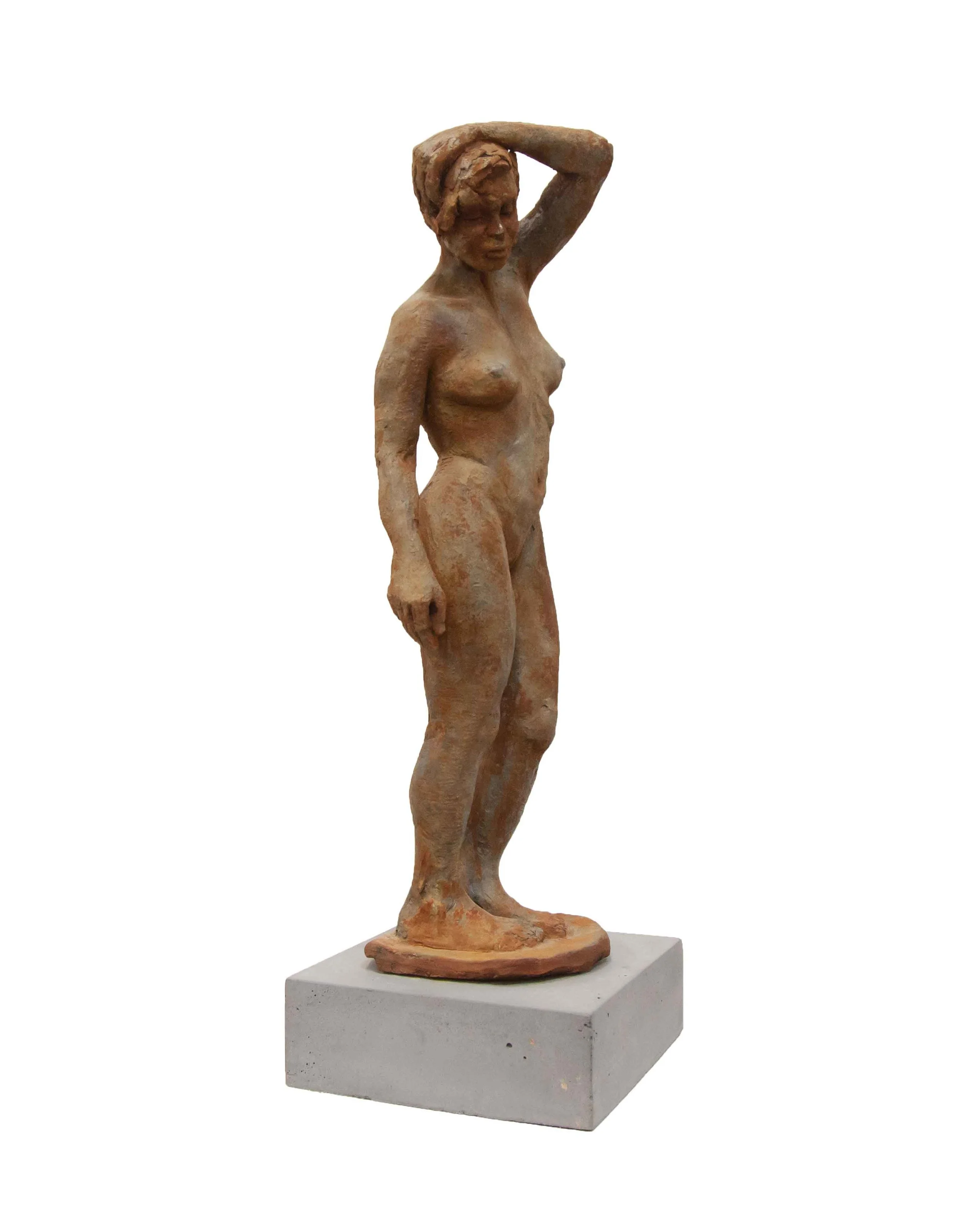Standing Figure High Fired Clay w/Rusted Patina 25” x 8.5” x 8.5”