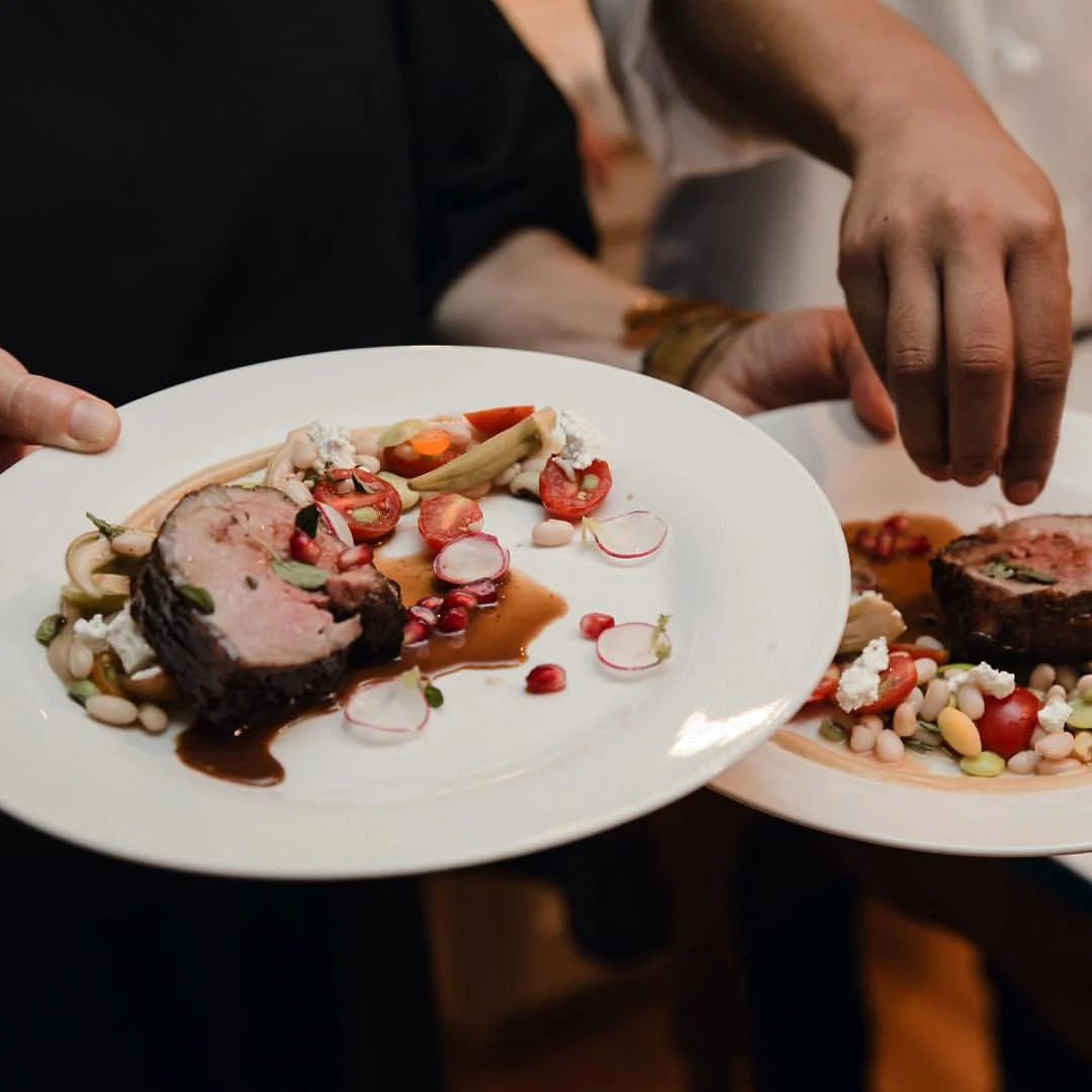 lamb saddle, bourbon, pomegranate, pickled okra photo by Gray Hamner
