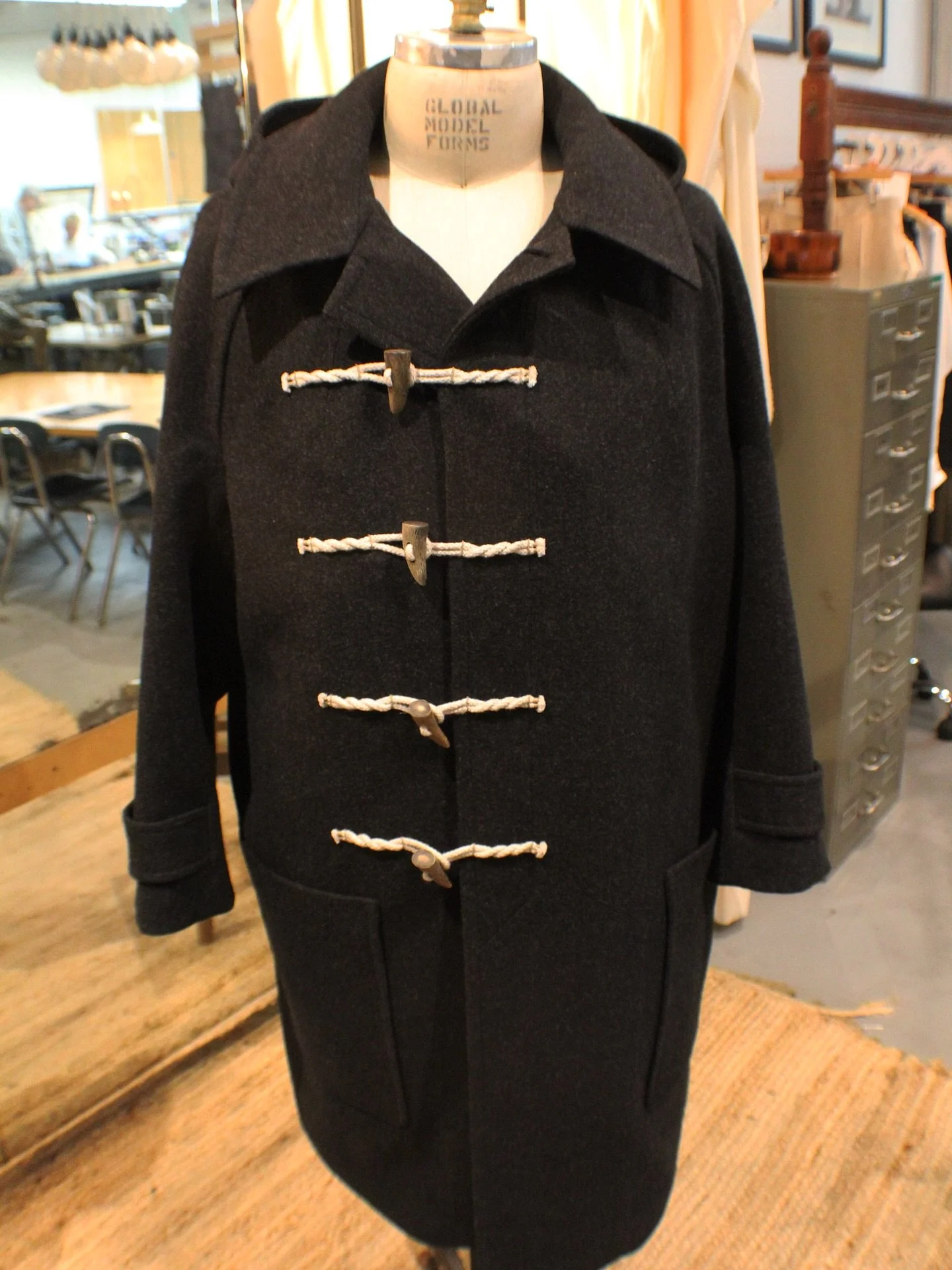 Thowback to this fantastic thick wool winter duffel we made for Jack last winter. We really love the raglan and rope toggle details, very nicely accenting the charcoal Fox Brothers wool coating. The weather is turning, and all I want to do is bundle